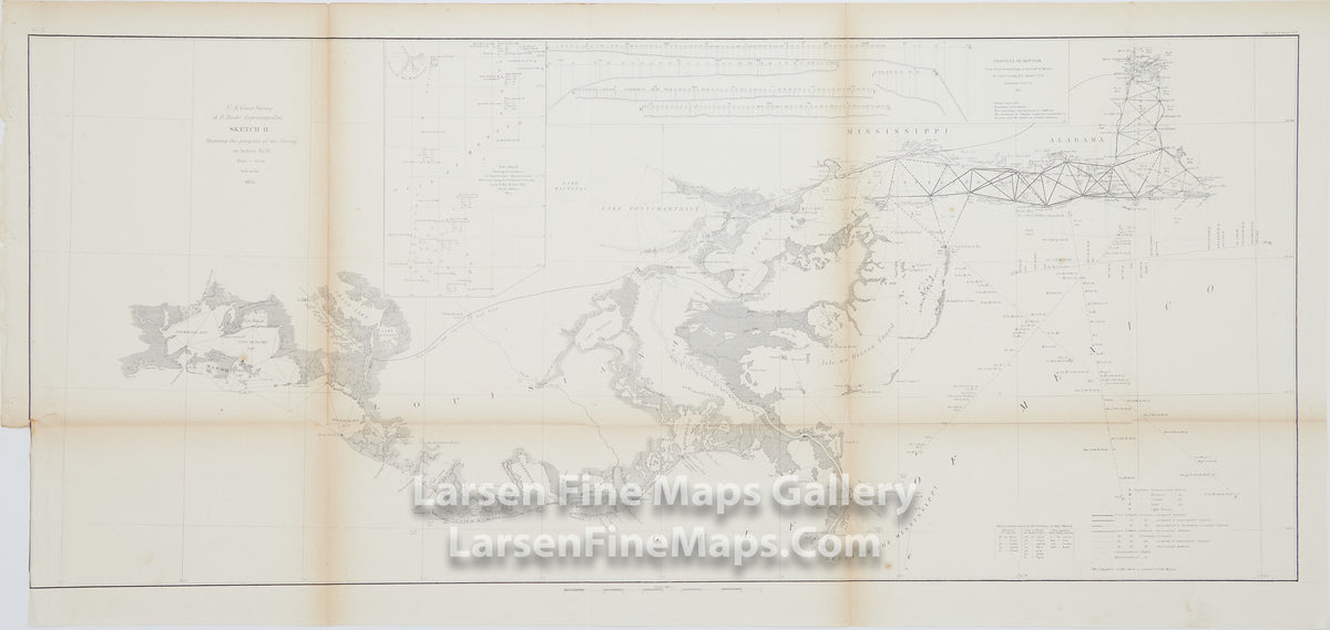 Sketch H Showing the Progress of the Survey in Section No. 8 1846 - 1854 U.S. Coast Survey