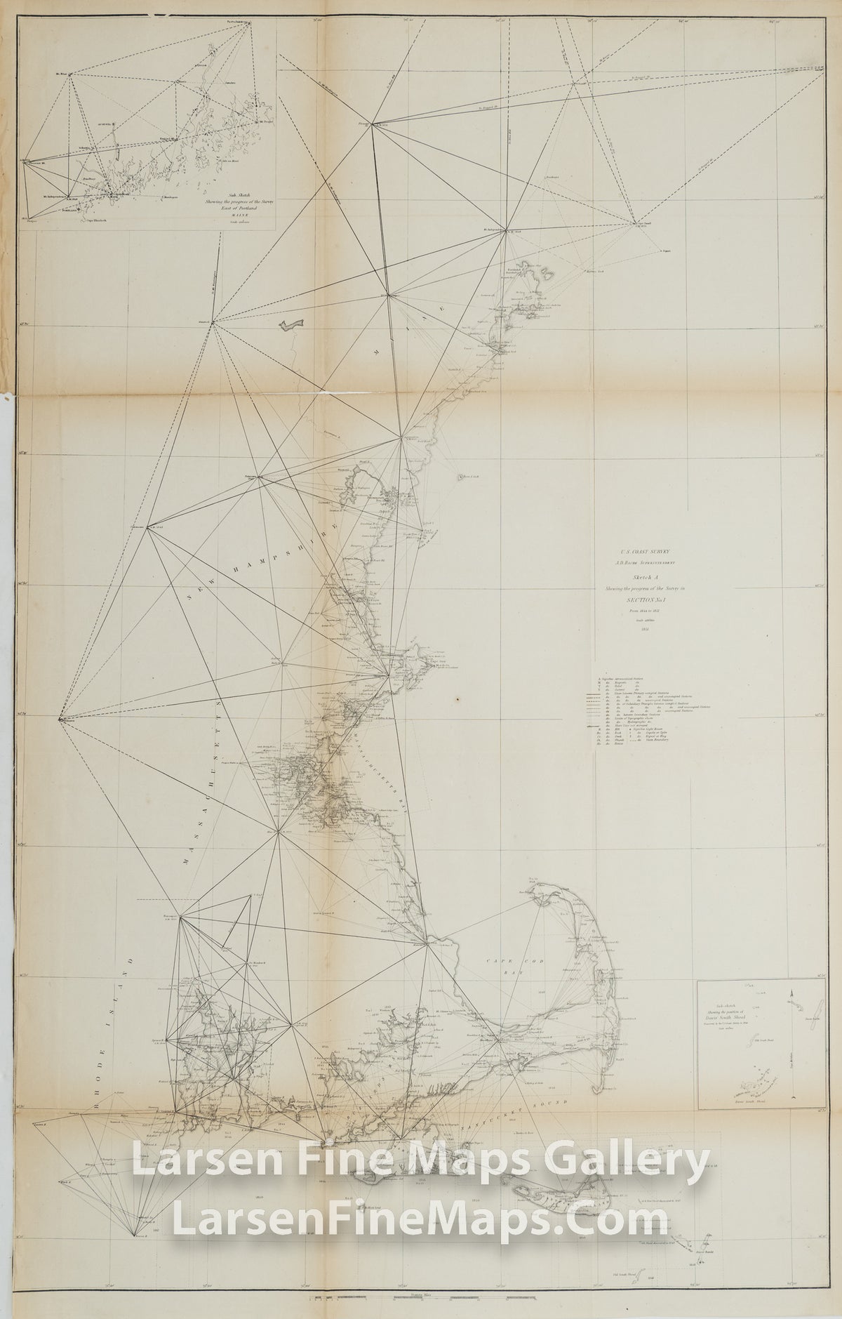 Sketch A Showing the Progress of the Survey in Section No. 1 From 1844-1851 U.S. Coast Survey