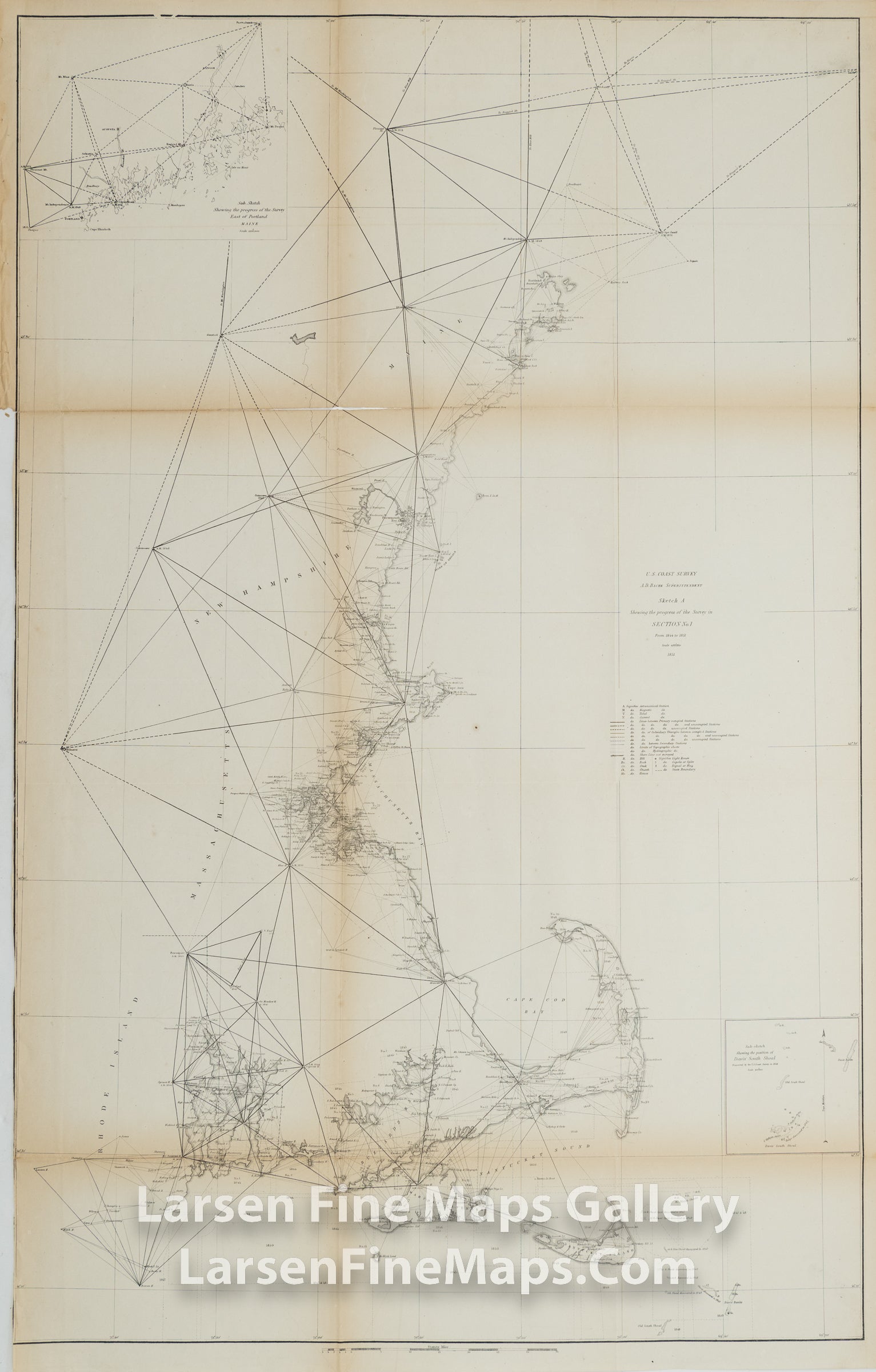 Sketch A Showing the Progress of the Survey in Section No. 1 From 1844-1851 U.S. Coast Survey