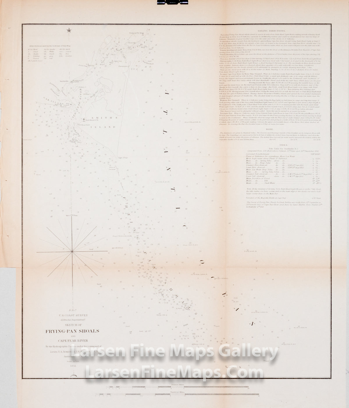 Sketch of Frying Pan Shoals and Cape Fear River U.S. Coast Survey