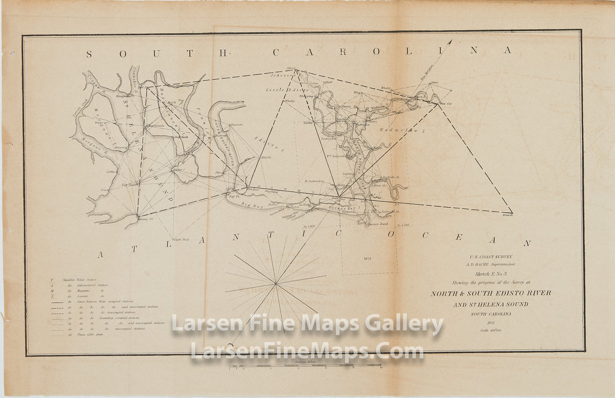 Sketch E. No. 3 Showing the Progress of the Survey at North & South Edisto River and St. Helena Sound South Carolina U.S. Coast Survey