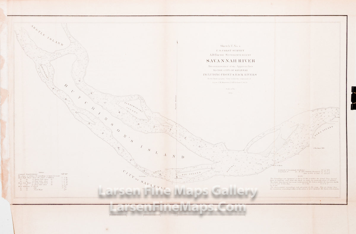 E No. 4 Savannah River—Reconnaissance of the Approaches to the City of Savannah, Including Front and Back Rivers U.S. Coast Survey