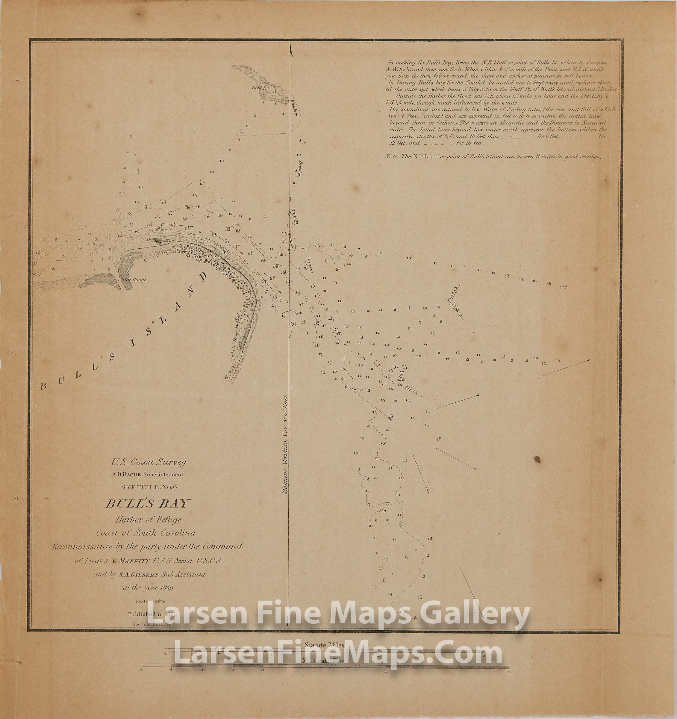 Sketch E. No. 6 Bull’s Bay Harbor of Refuge Coast of South Carolina U.S. Coast Survey