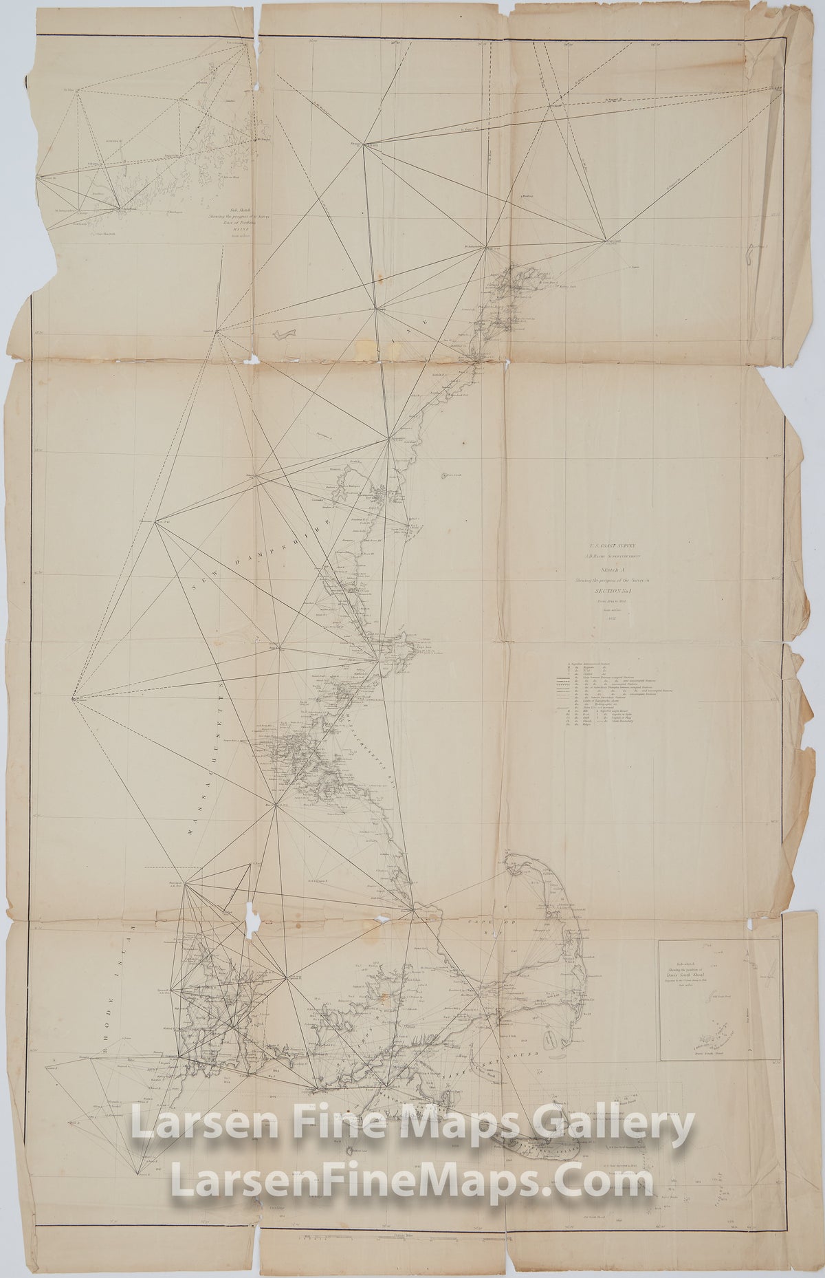 Sketch A Showing the Progress of the Survey in Section No. 1 from 1844 to 1852 U.S. Coast Survey