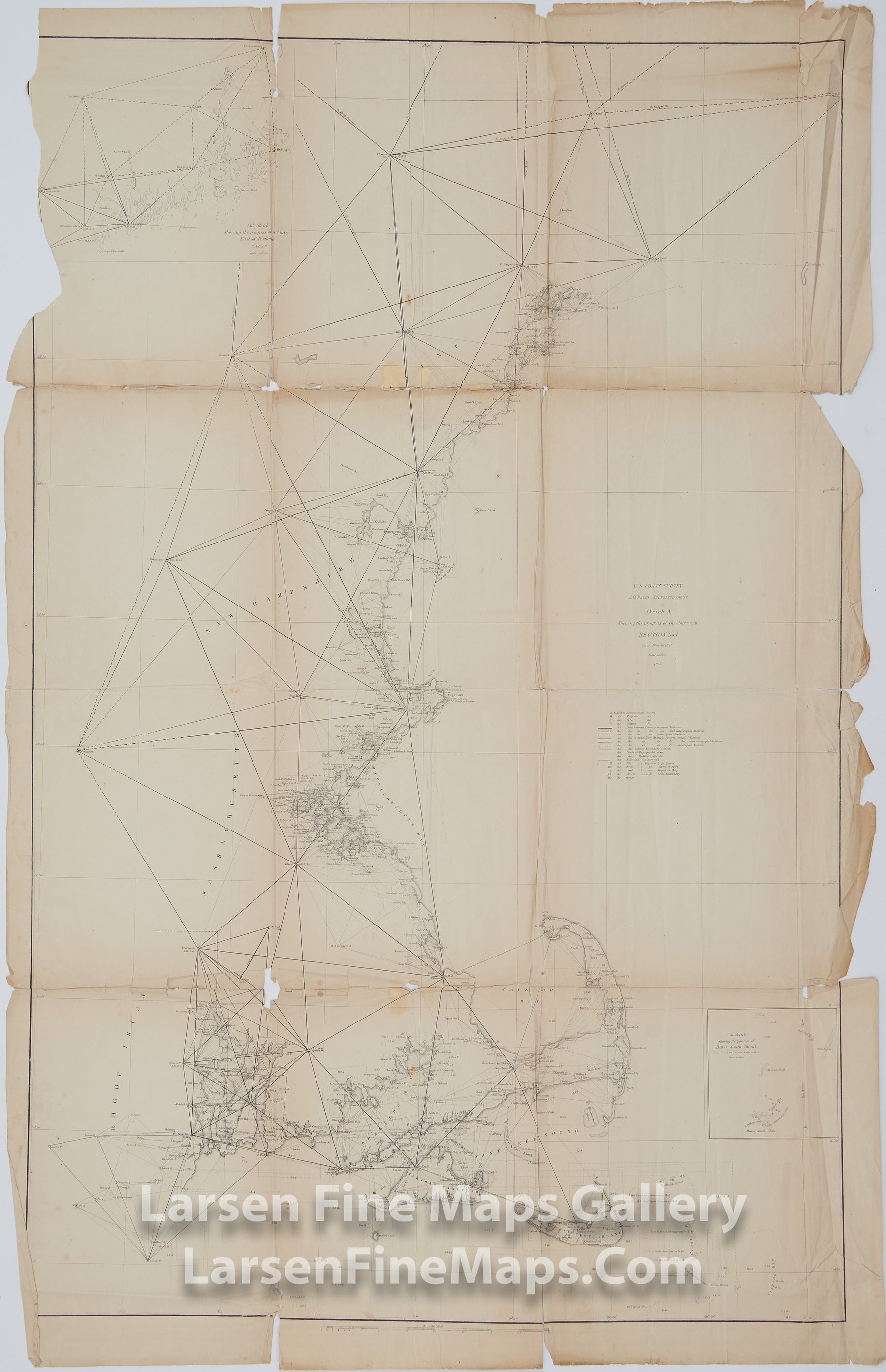 Sketch A Showing the Progress of the Survey in Section No. 1 from 1844