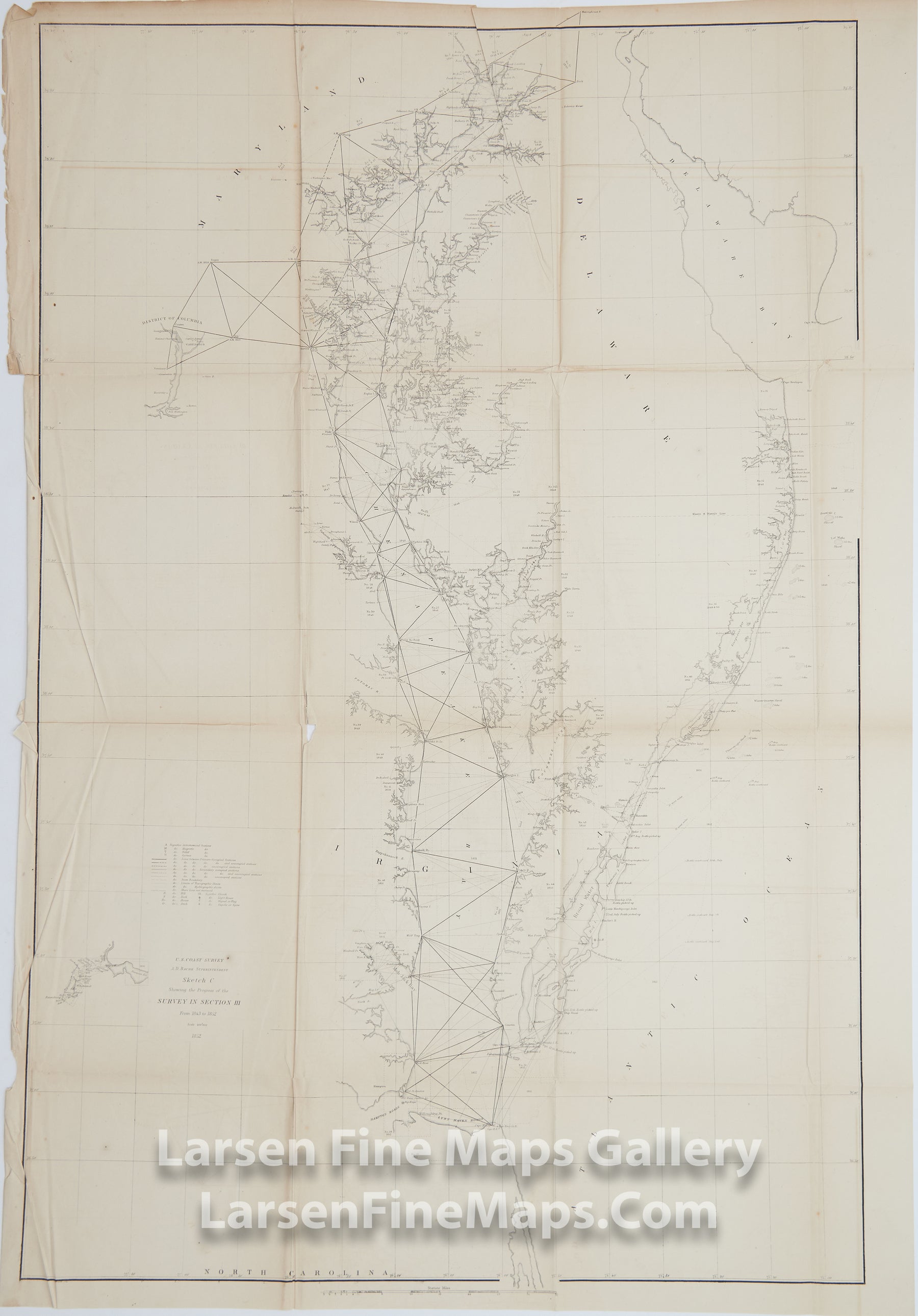 Sketch C Showing the Progress of the Survey in Section III From 1843 to 1852 U.S. Coast Survey