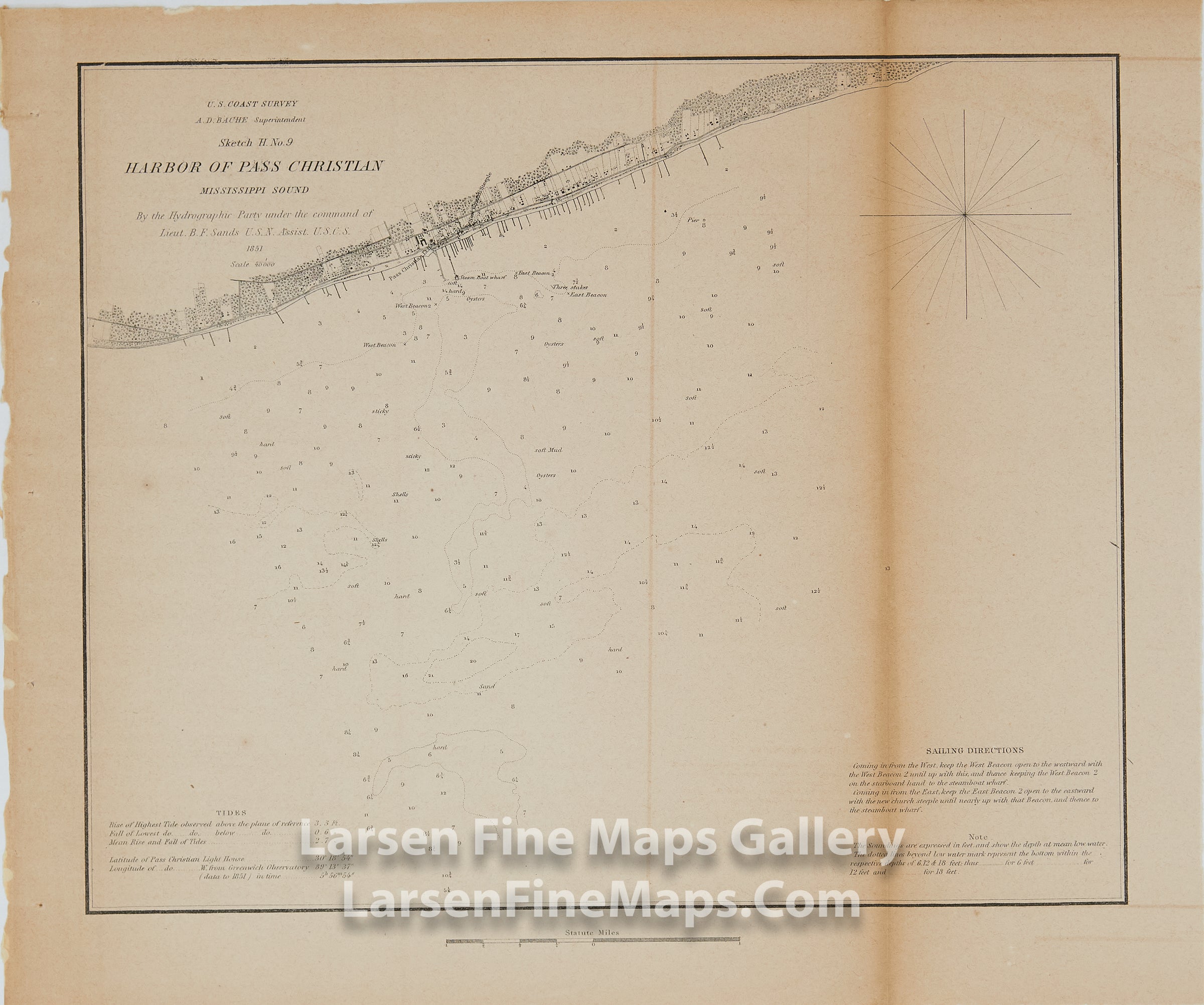 Sketch H. No. 9 Harbor of Pass Christian Mississippi Sound U.S. Coast Survey