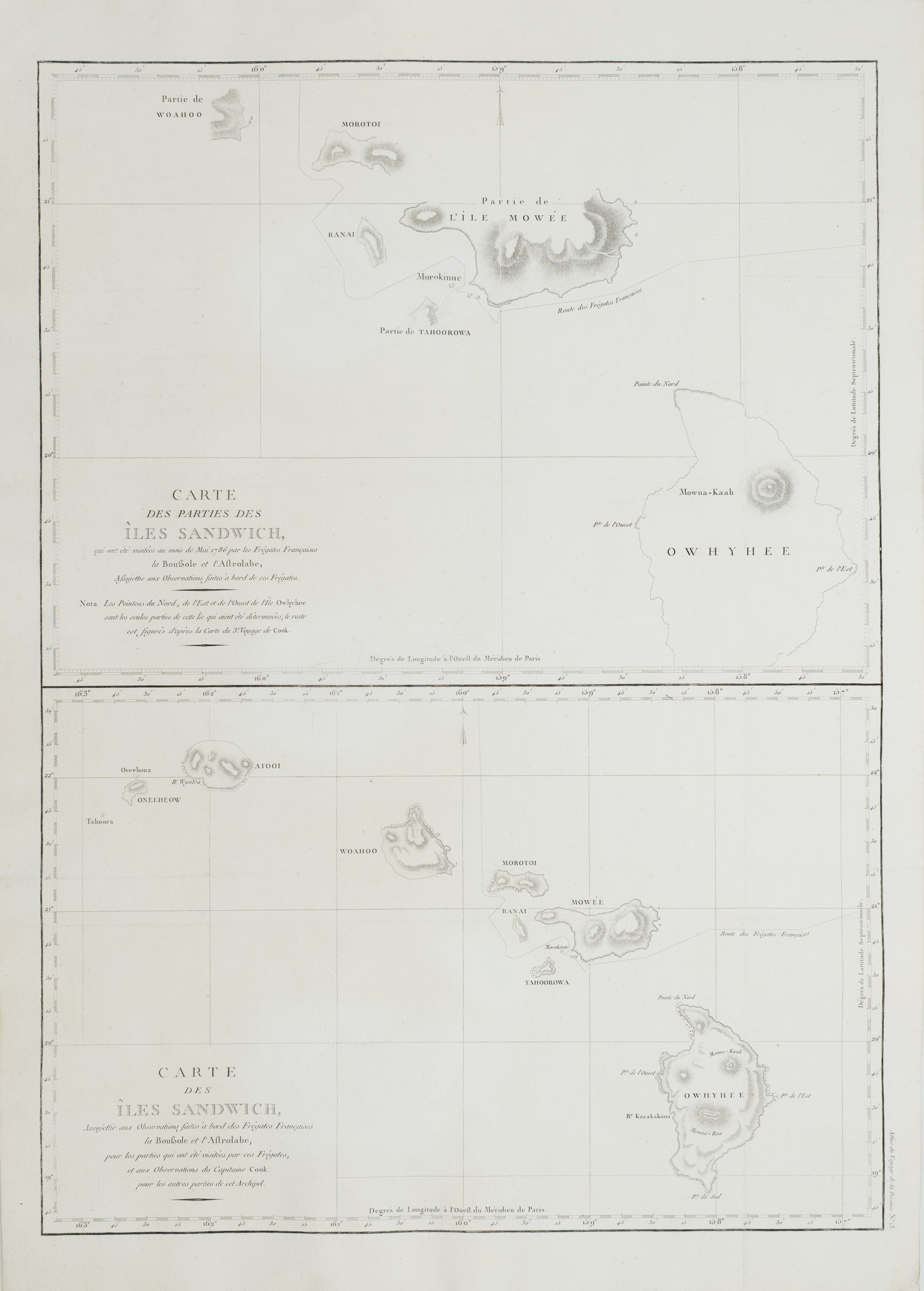 Carte des parties des Iles Sandwich, La Perouse