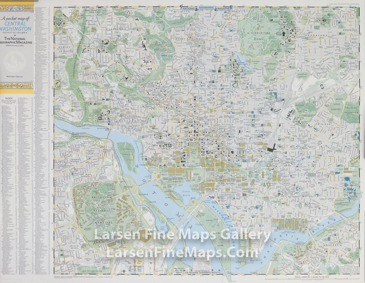 A Pocket Map of Central Washington District of Columbia