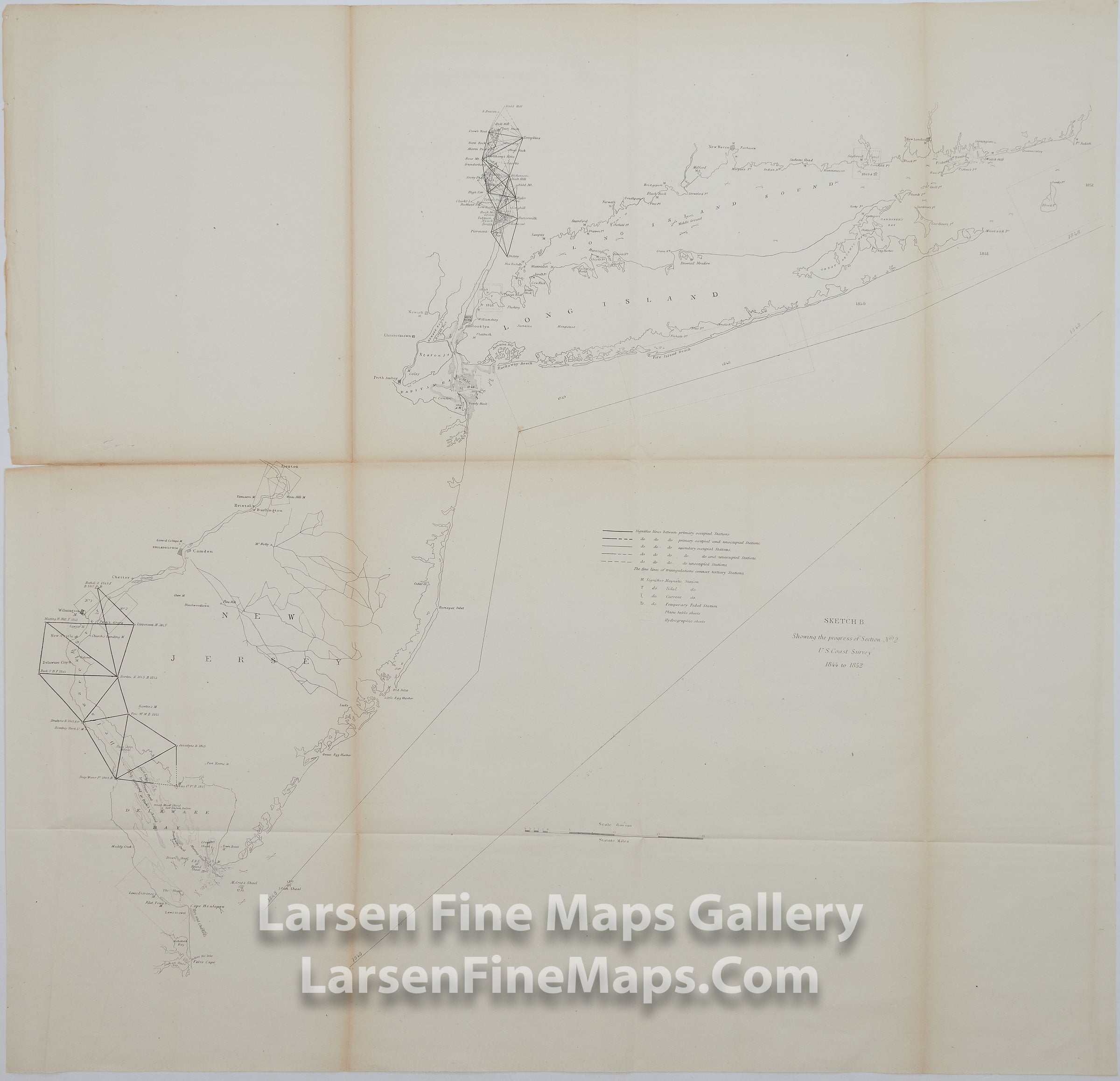 Sketch B Showing the Progress of Section No. 2 U.S. Coast Survey 1844-1852 U.S. Coast Survey