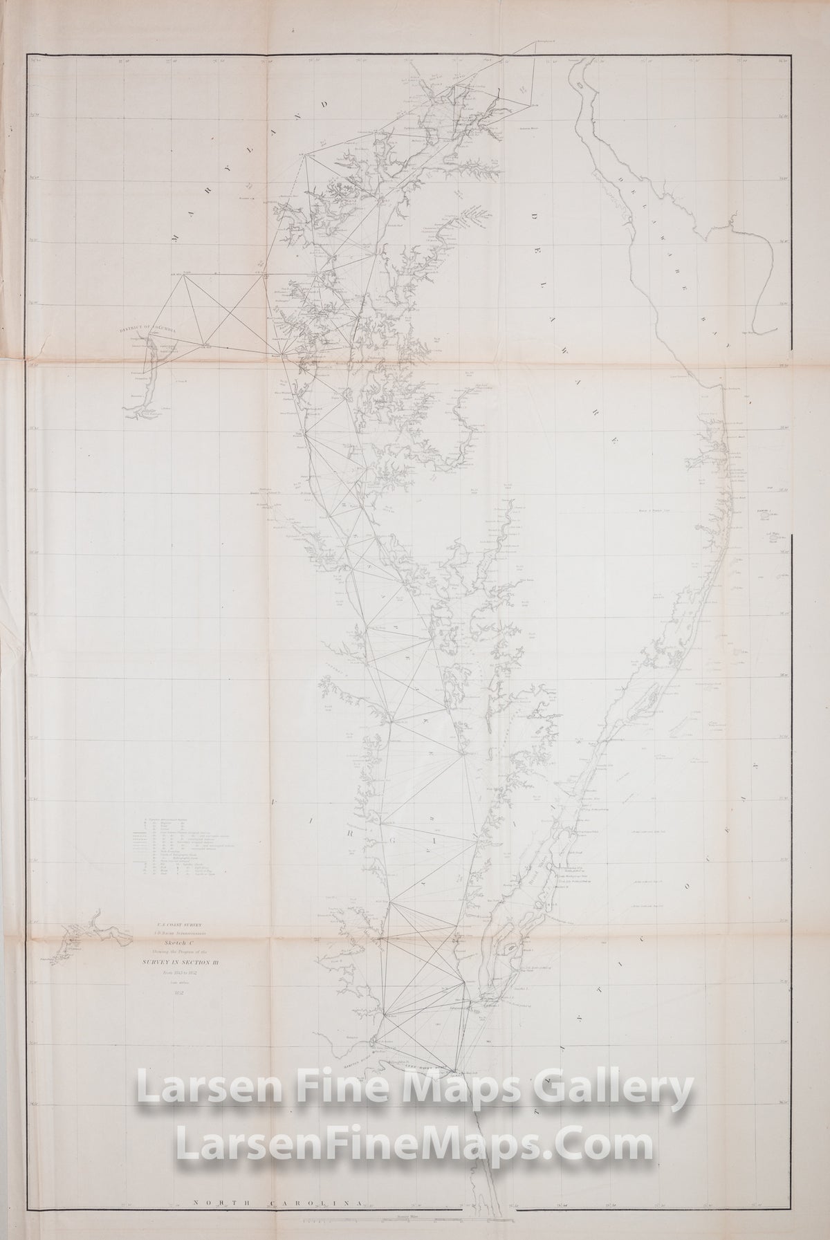 Sketch C Showing the Progress of the Survey in Section III From 1843 to 1852 U.S. Coast Survey