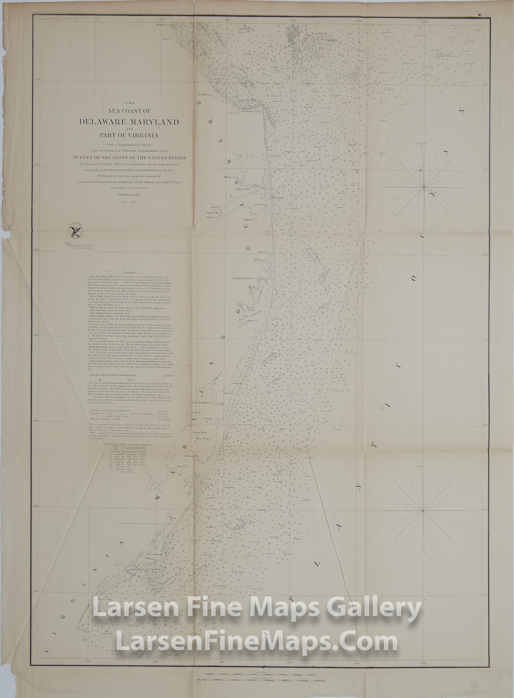 C No. 3 Sea Coast of Delaware, Maryland, and part of Virginia. U.S. Coast Survey