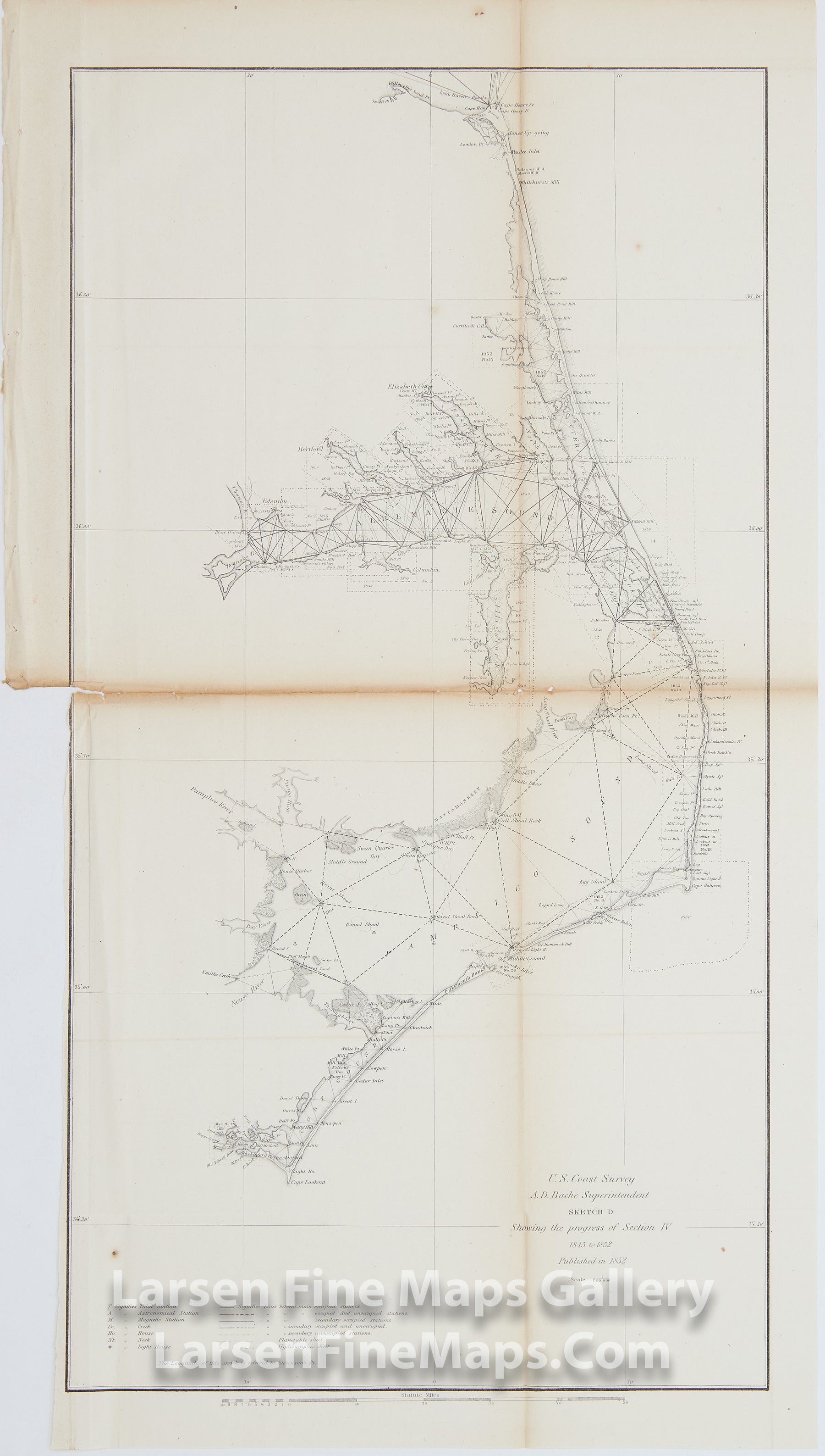 Sketch D Showing the Progress of Section IV 1845 to 1852 U.S. Coast Survey