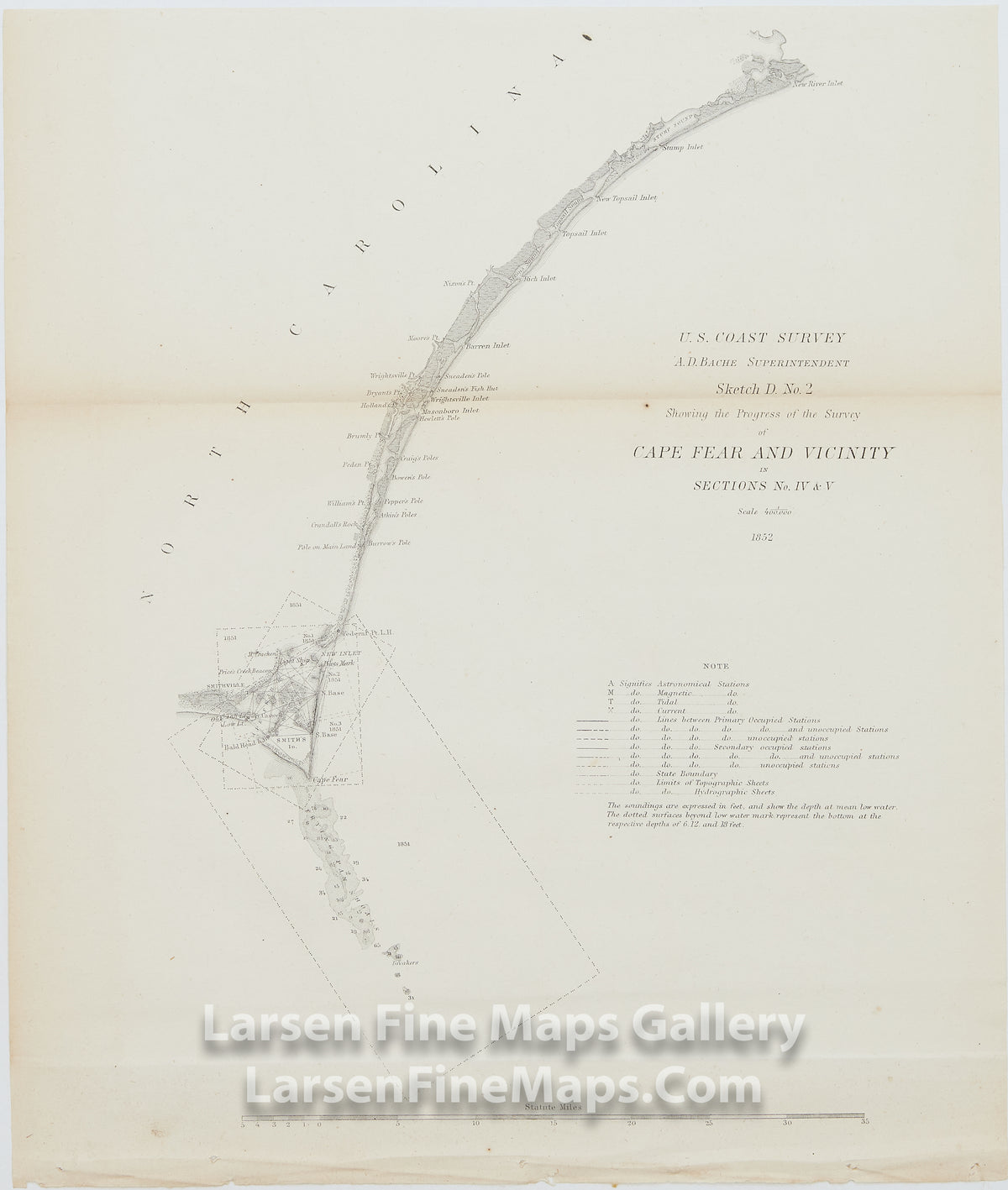 Sketch D. No. 2 Showing the Progress of Survey of Cape Fear and Vicinity in Sections No. IV & V U.S. Coast Survey