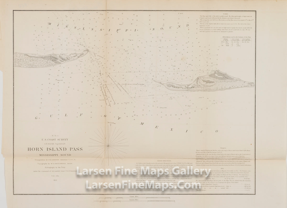 H No. 4 Horn Island Pass Mississippi Sound, U.S. Coast Survey