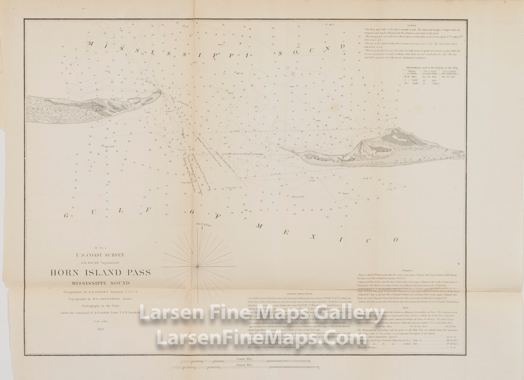 H No. 4 Horn Island Pass Mississippi Sound, U.S. Coast Survey