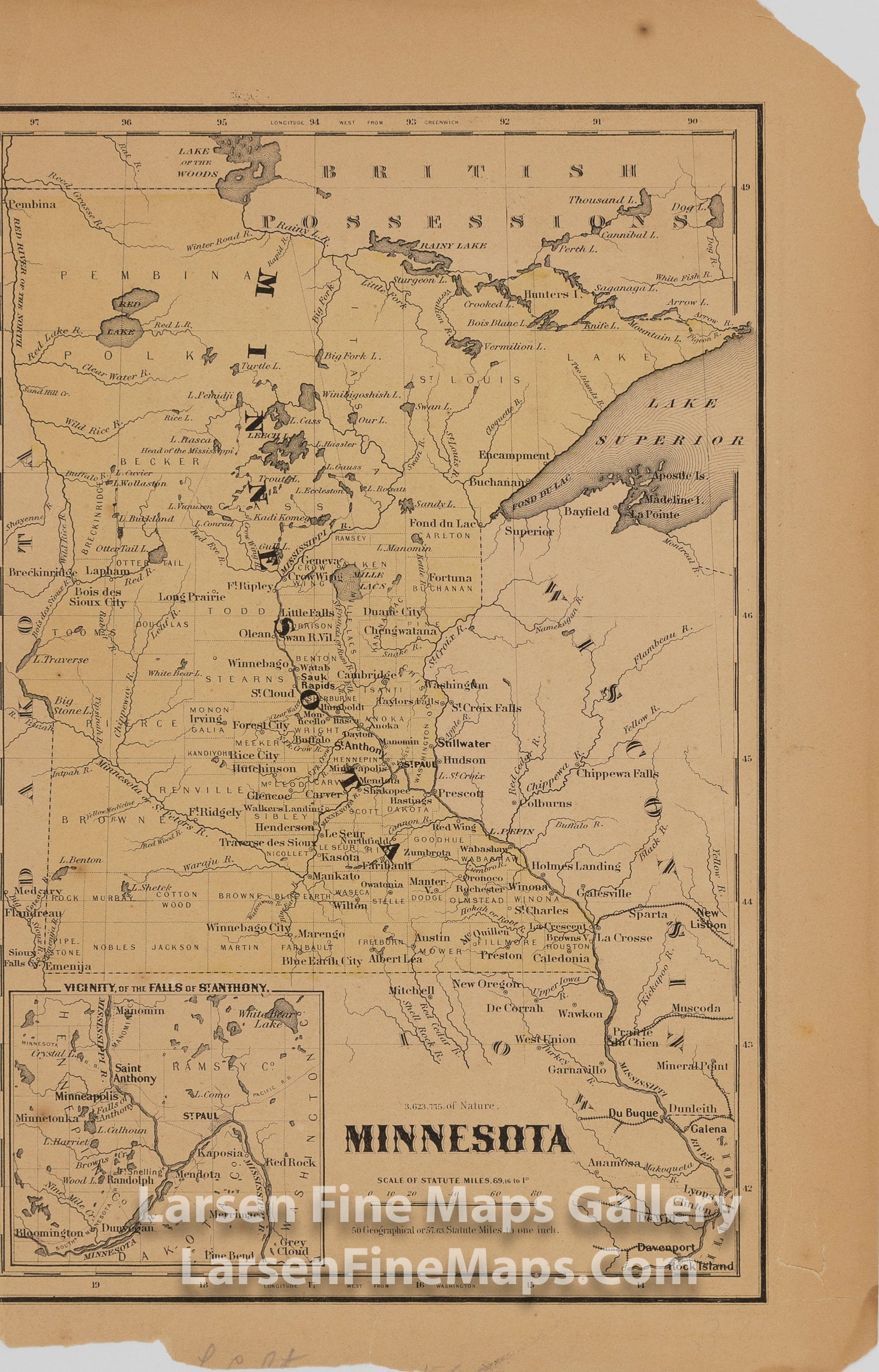 Minnesota; Vicinity of the Falls of St. Anthony, J.H. Colton