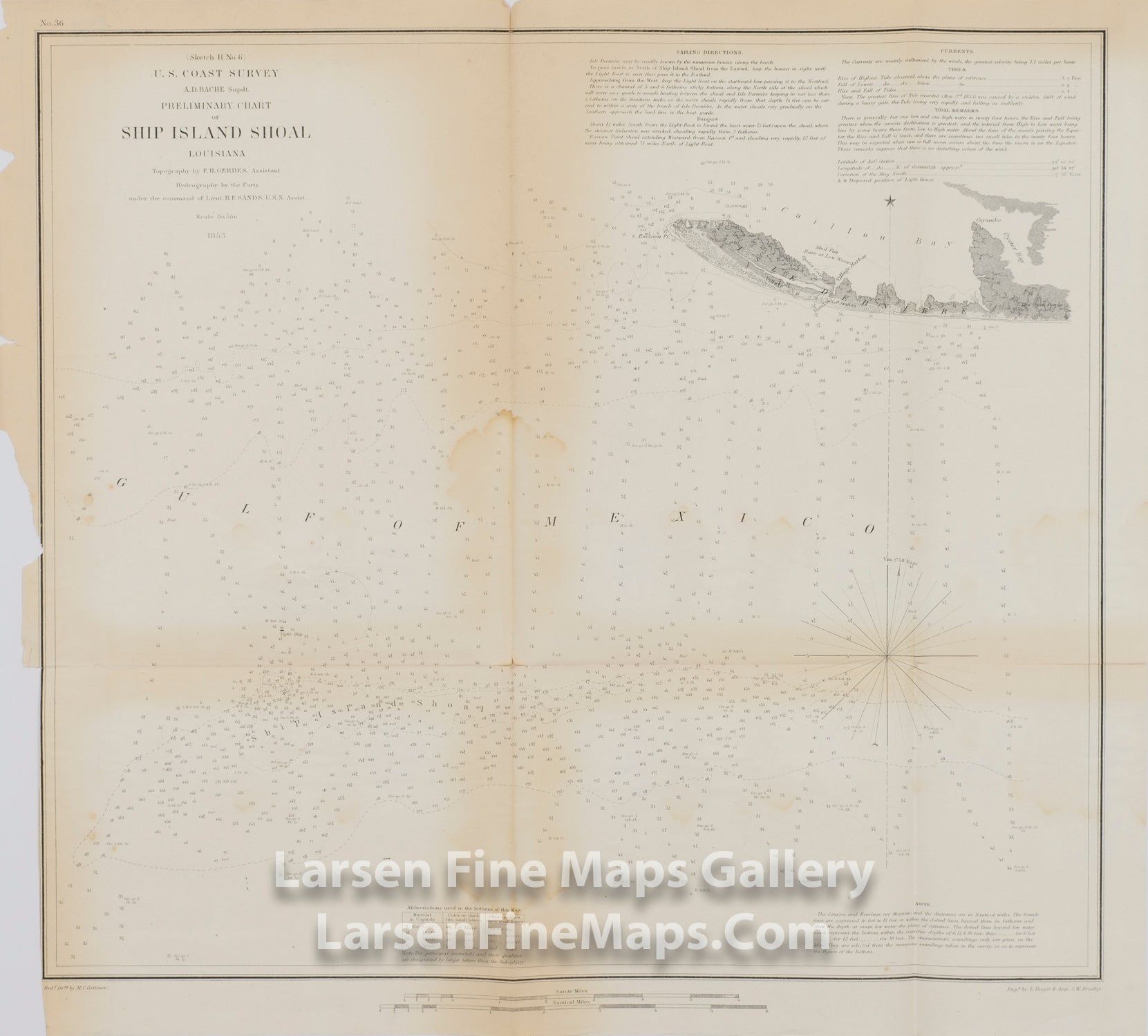 Preliminary Chart of Ship Island Shoal Louisiana, U.S. Coast Survey