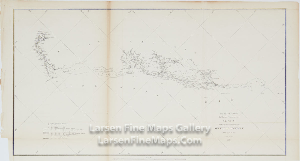 Sketch E Showing the Progress of the Survey of Section V from 1847 to 1852 U.S. Coast Survey