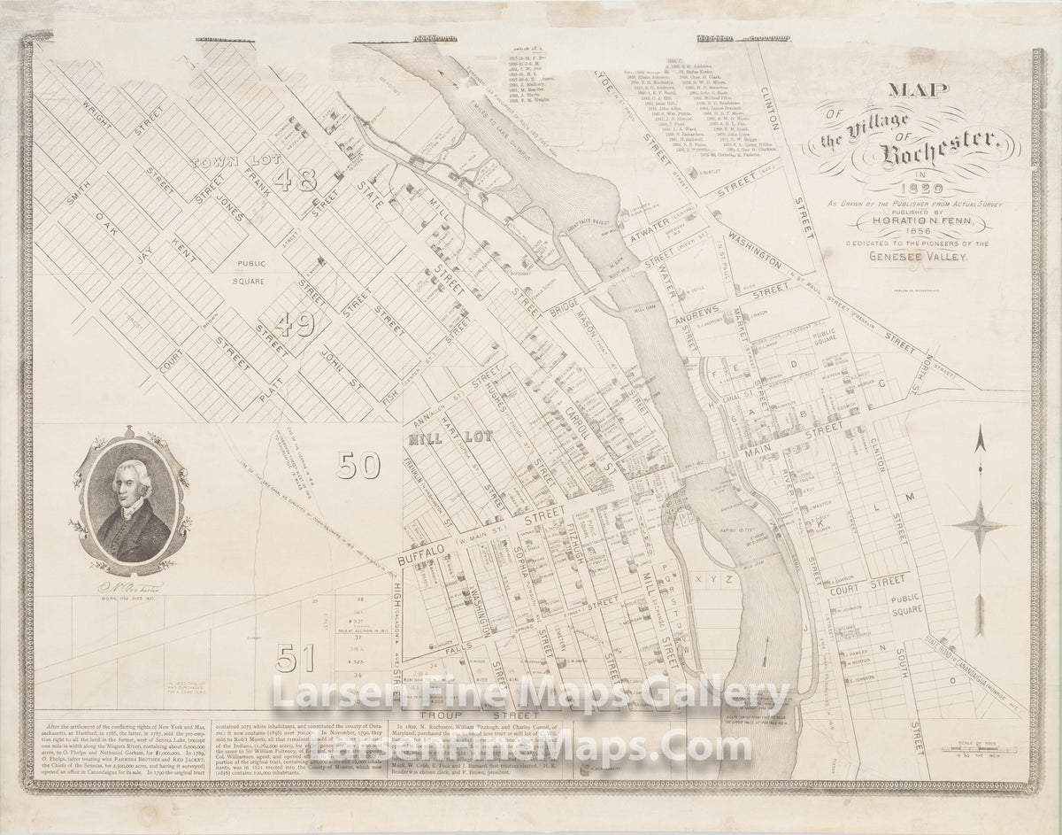 Map of the Village of Rochester, in 1820, Horation N. Fenn