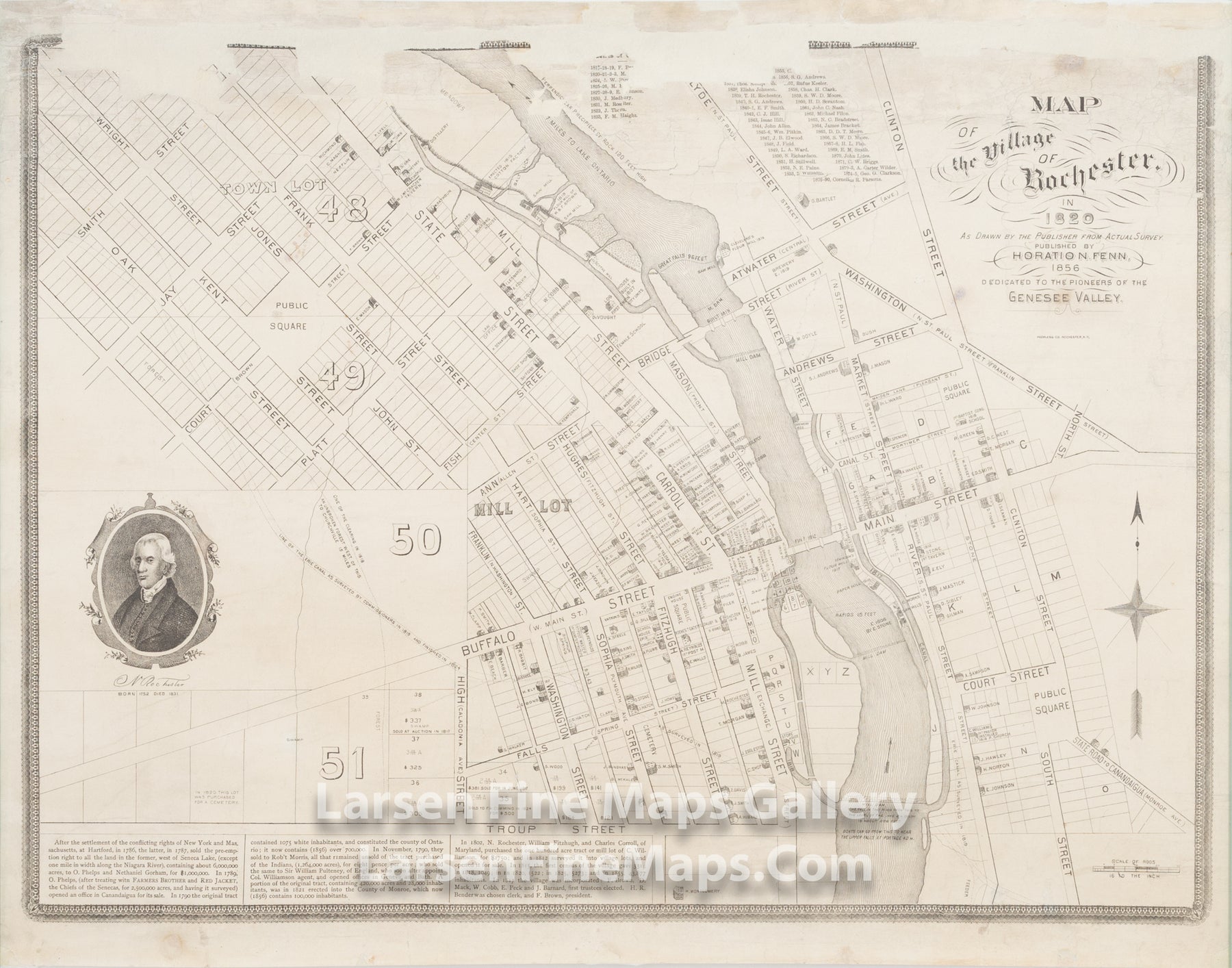 Map of the Village of Rochester, in 1820, Horation N. Fenn