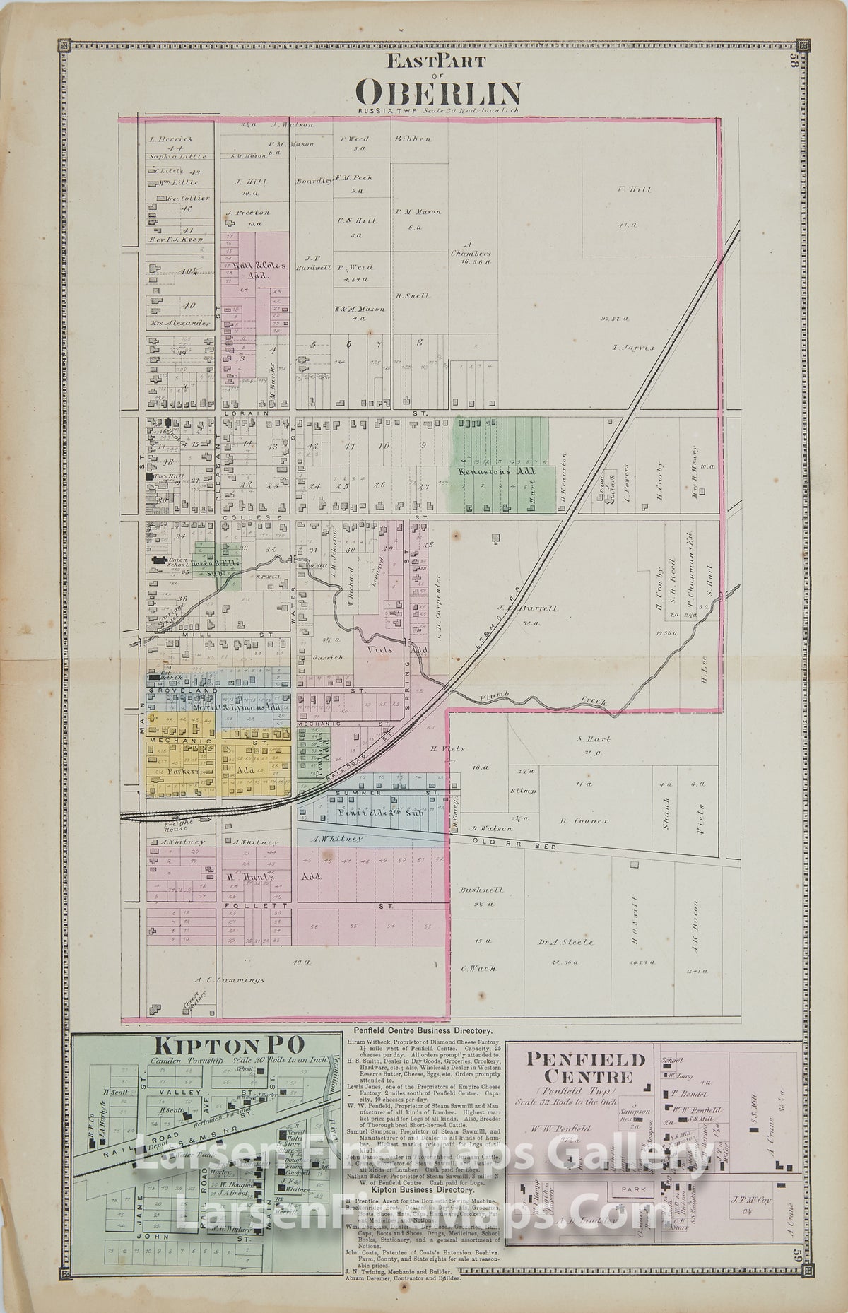 East Part of Oberlin, Russia TWP, Kipton P.O., and Penfield CentreTitus, Simmons & Titus, PhiladelphiaD.J. Lake, C.E.