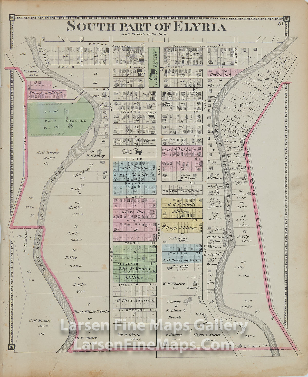 South Part of Elyria, Lorain County, OhioTitus, Simmons & Titus, PhiladelphiaD.J. Lake, C.E.