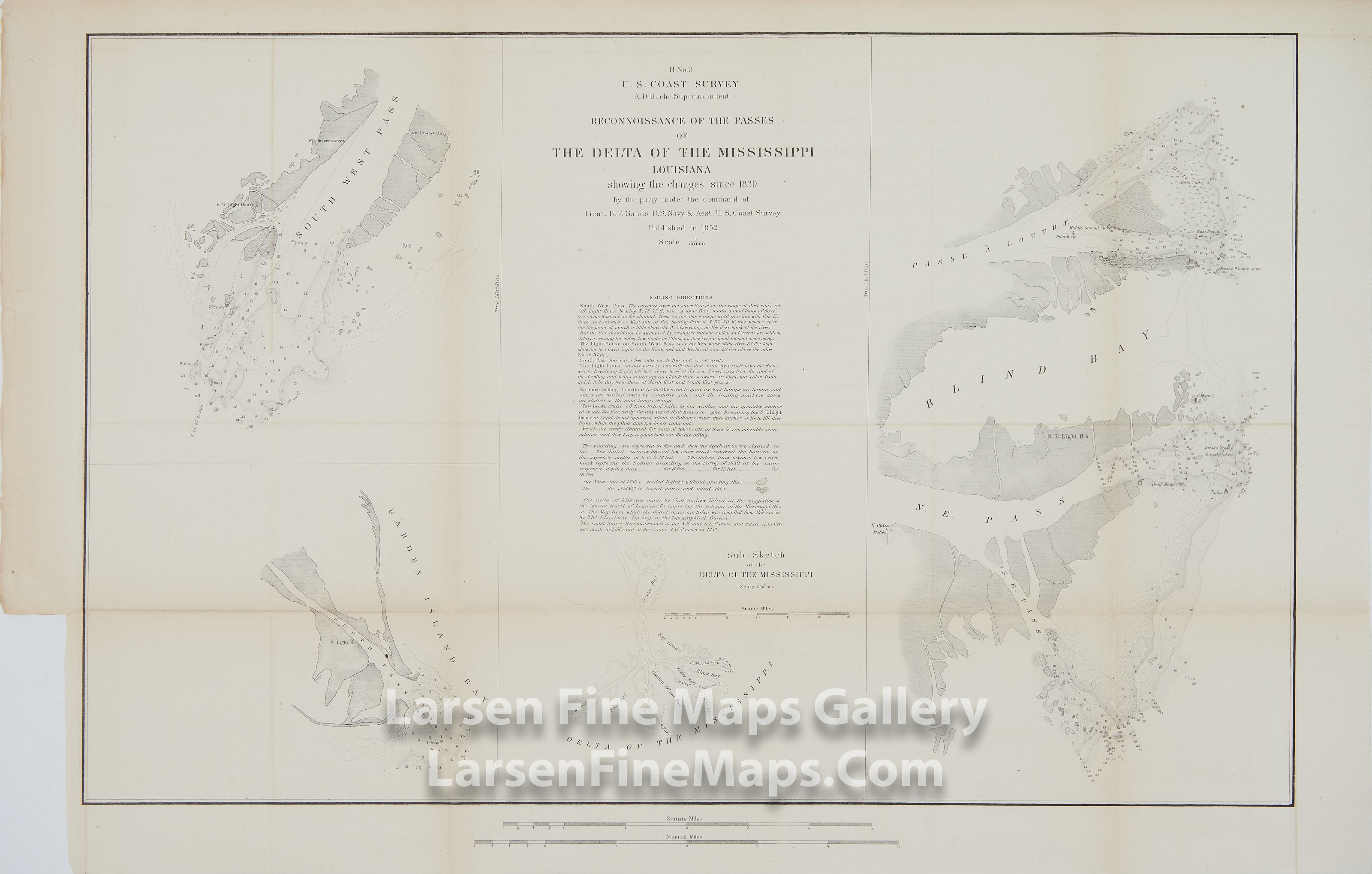 Reconnaissance of the Passes of The Delta of The Mississippi Louisiana U.S. Coast Survey