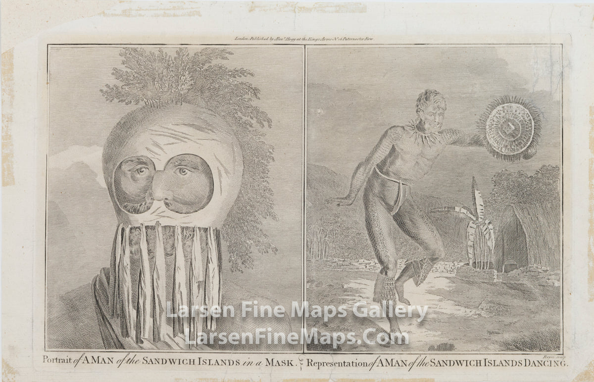 Portrait of A Man of the Sandwich Islands in a Mask. & Representation of A Man of the Sandwich Islands Dancing.