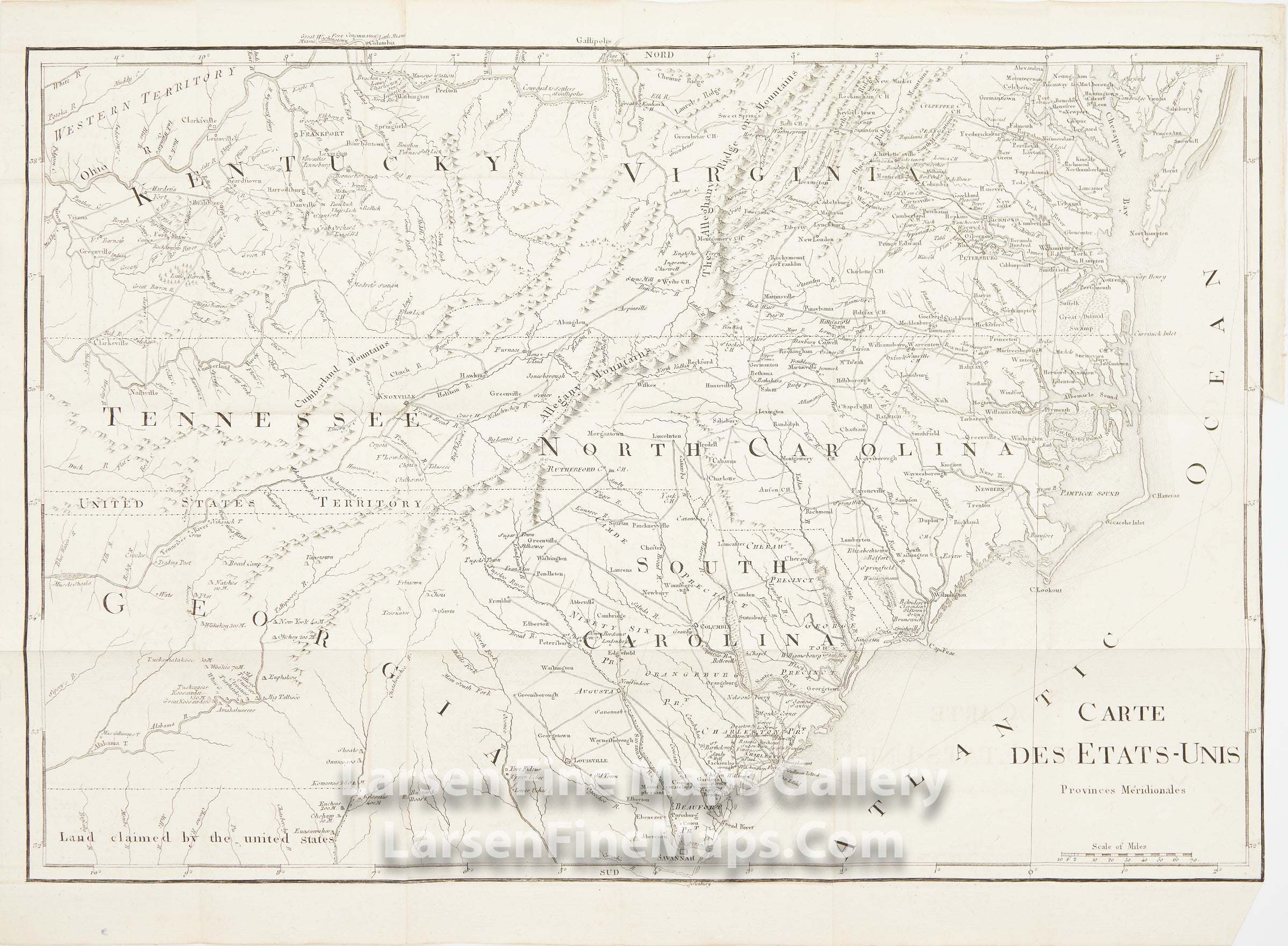 Carte Des Etats-Unis Provinces Meridionales, La Rochefoucauld-Liancourt
