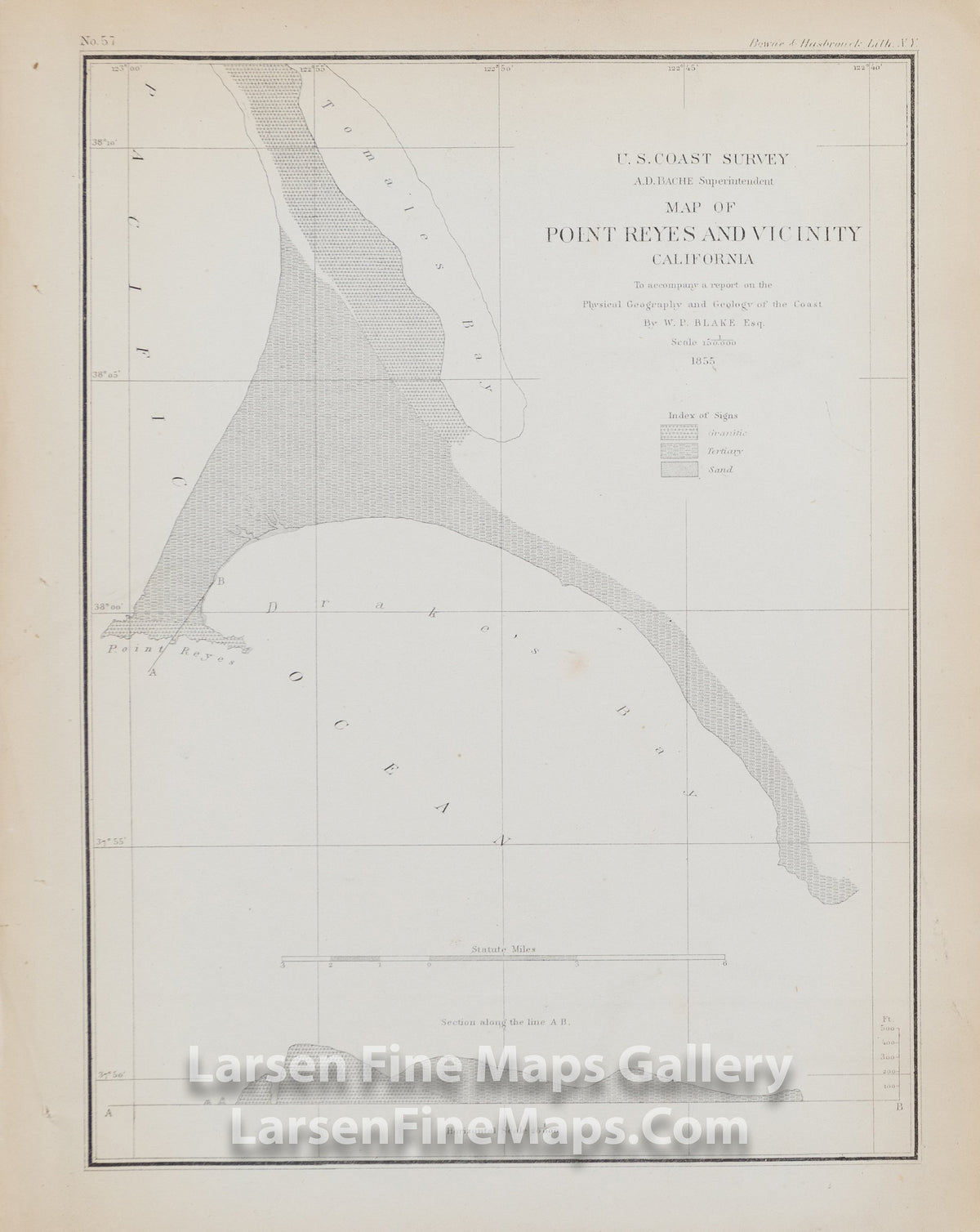 Geological Map, Point Reyes and Vicinity, U.S. Coast Survey