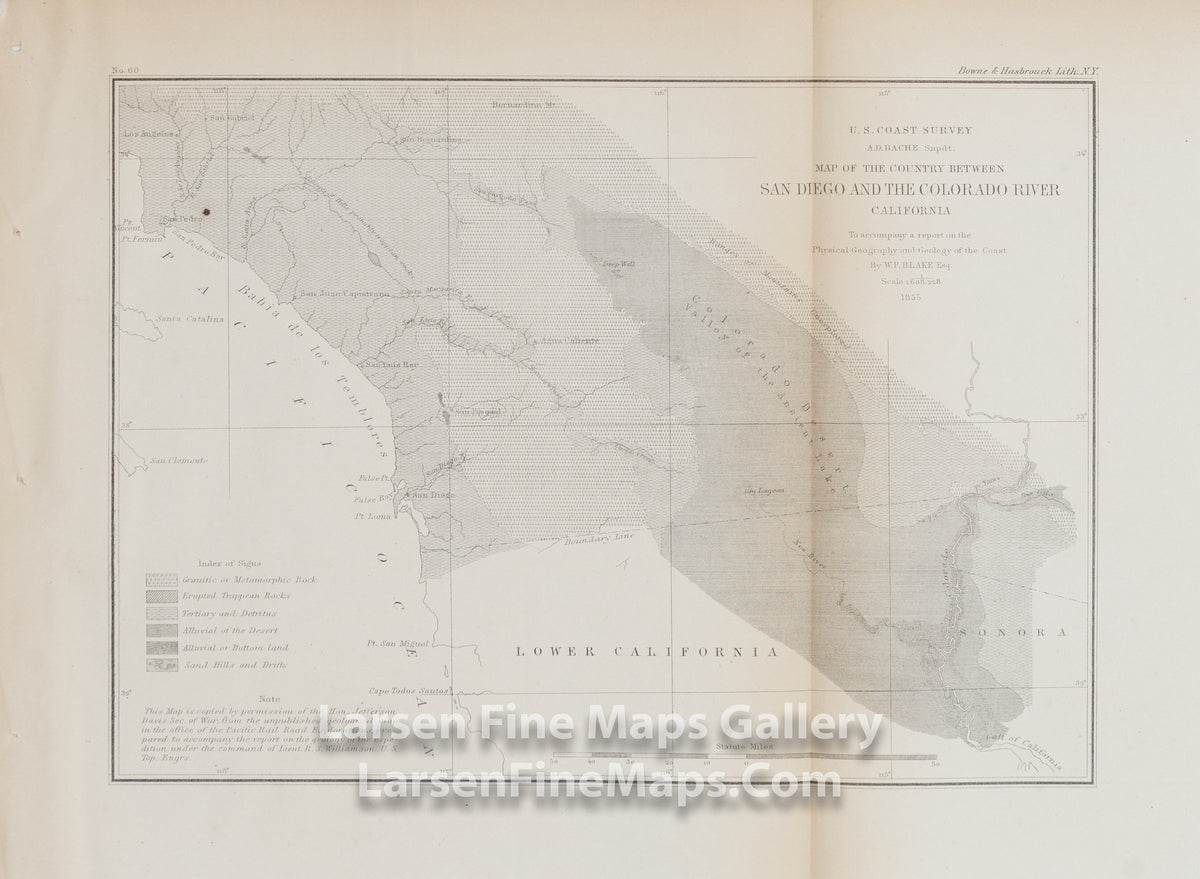 Geological Map of the Country between San Diego and the Colorado River, U.S. Coast Survey