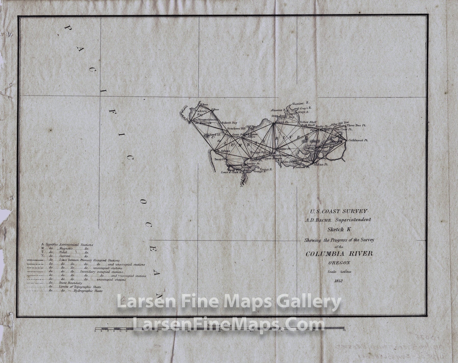 Sketch K Showing the Progress of the Survey of the Columbia River Oregon U.S. Coast Survey