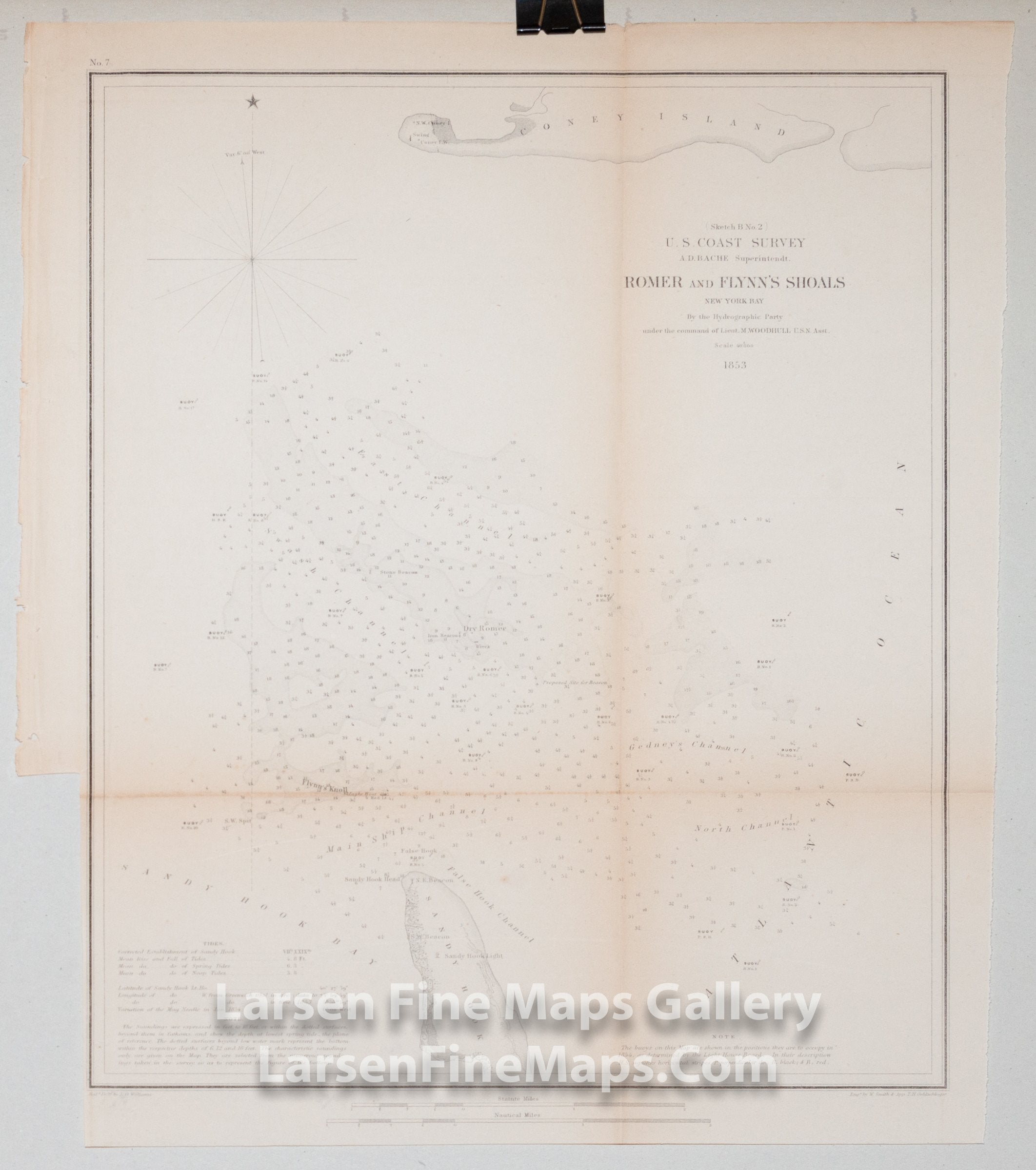 Sketch B No. 2 Romer and Flynn's Shoals New York Bay U.S. Coast Survey