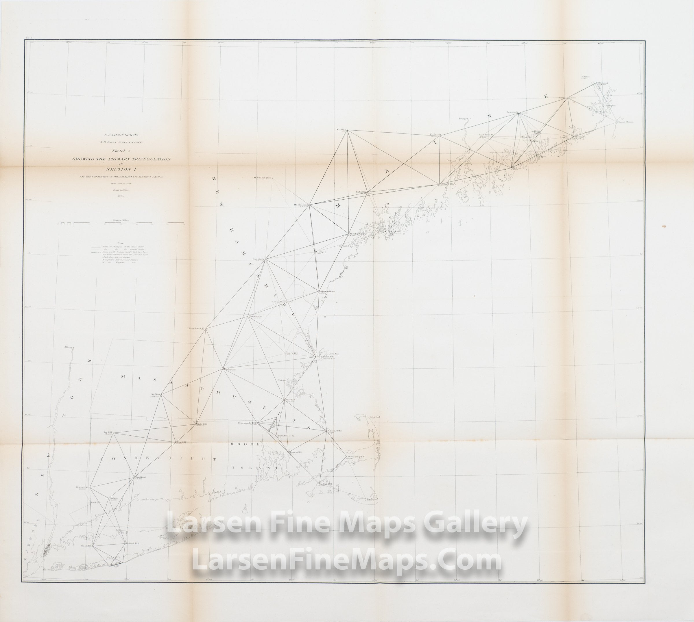 Sketch A Showing the Primary Triangulation in Section I U.S. Coast Survey