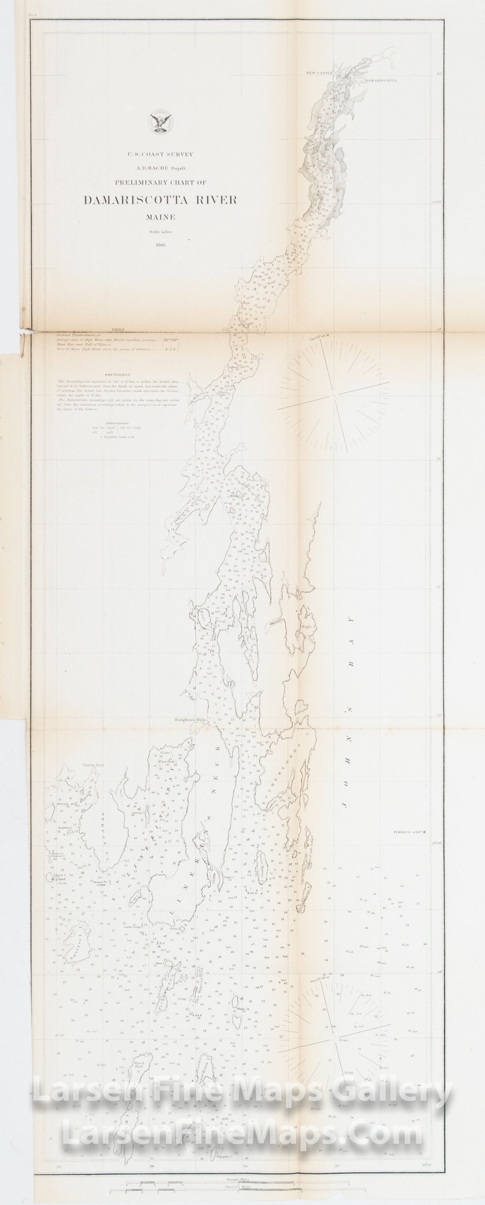 Preliminary Chart of Damariscotta River Maine U.S. Coast Survey