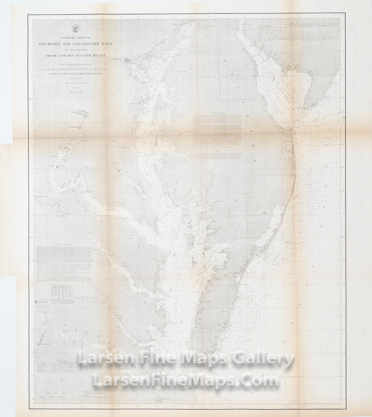 General Chart of Delaware and Chesapeake Bays and the Seacoast From Cape May to Cape Henry U.S. Coast Survey