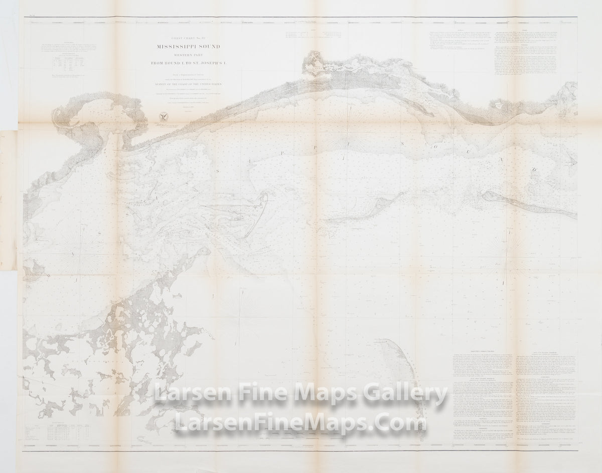 Coast Chart No. 92, Mississippi Sound Western Part From Round I. to St. Joseph's I. U.S. Coast Survey