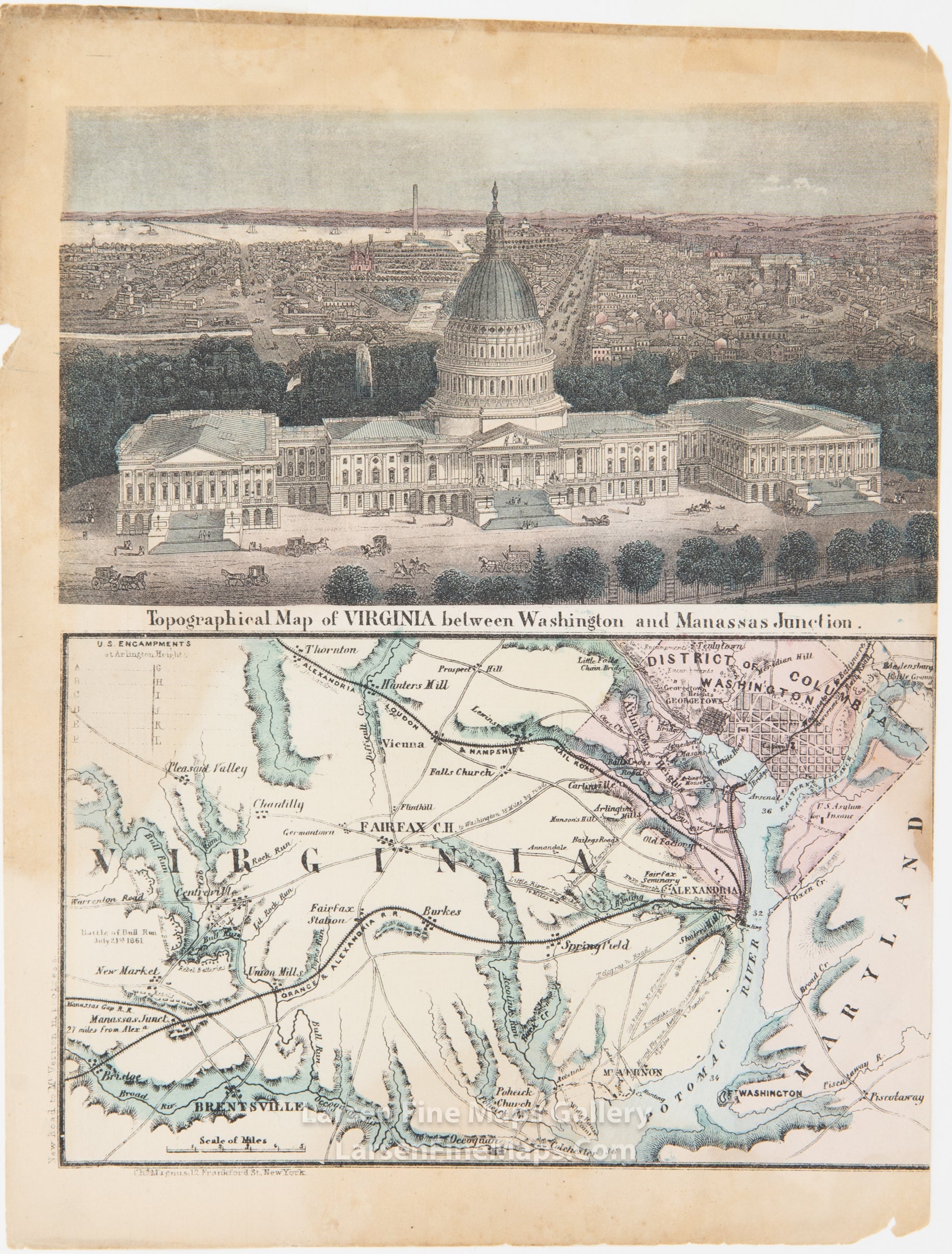 Topographical Map of Virginia between Washington and Manassas Junction, Charles Magnus