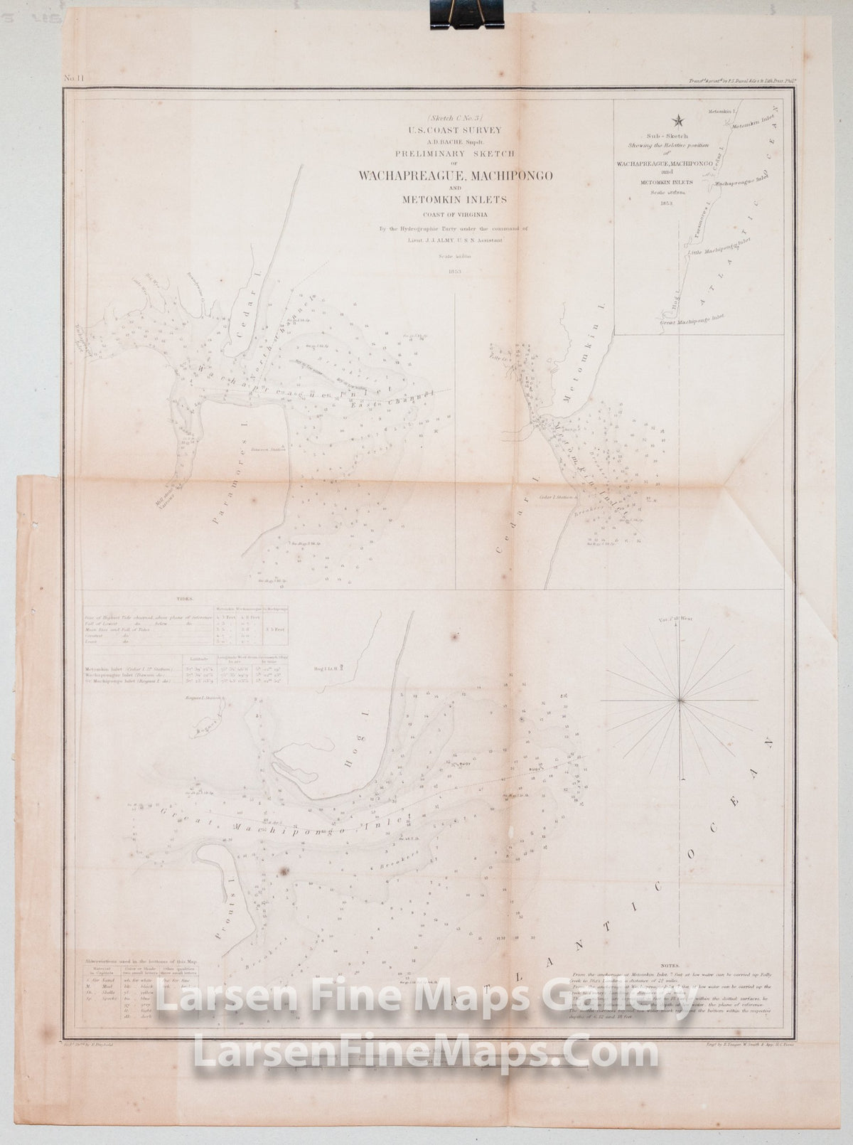 Preliminary Sketch of Wachapreague, Machipongo, and Metomkin Inlets Coast of Virginia