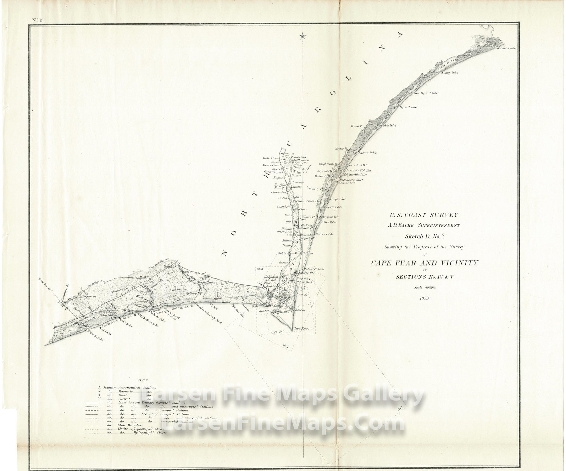 Sketch D. No. 2 Showing the Progress of Survey of Cape Fear and Vicinity in Sections No. IV & V U.S. Coast Survey