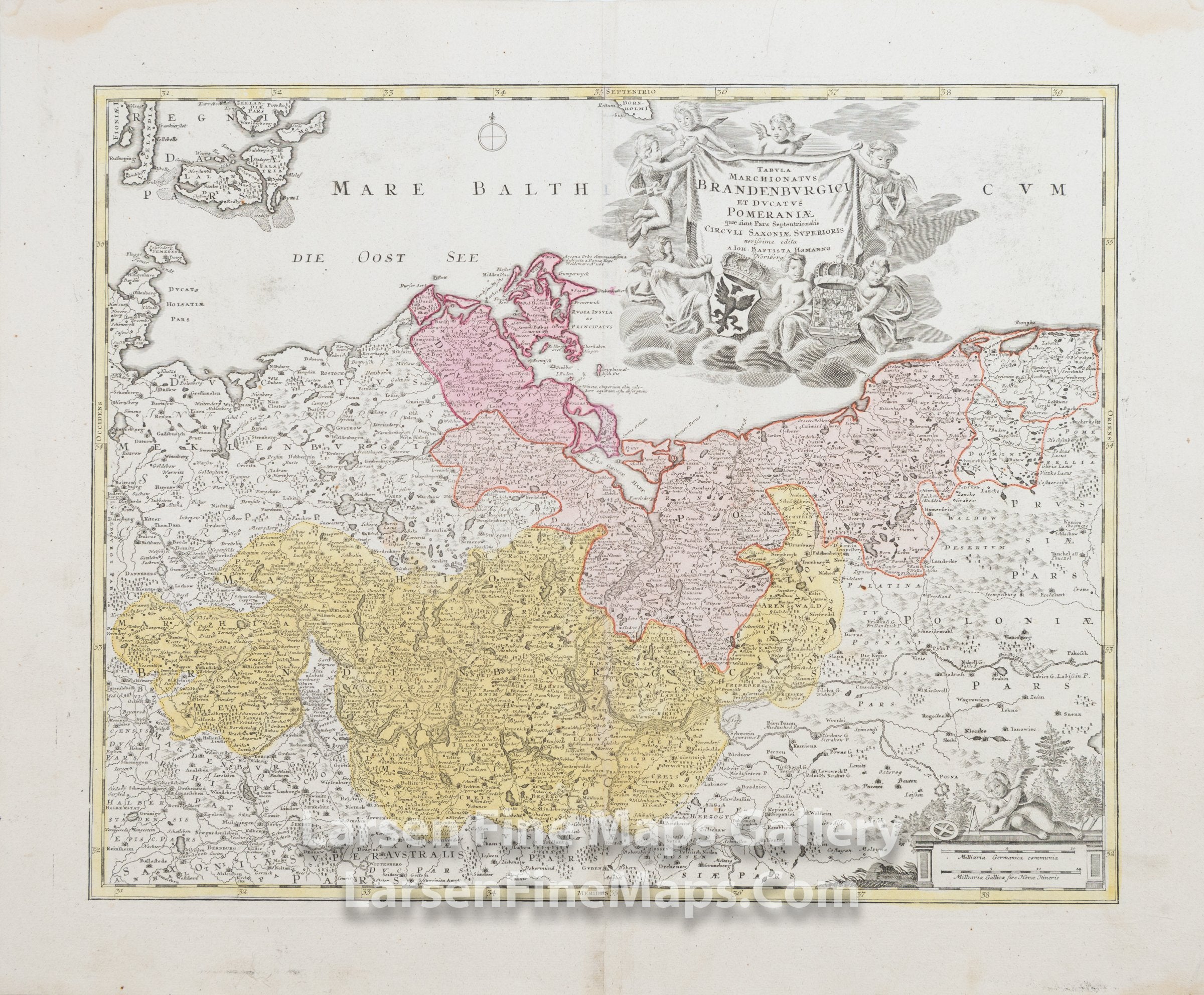 Tabula Marchionatus Brandenburgici Et Ducatus Pomeraniae quae sunt Pars Septentrionalis Circuli Saxoniae Superioris, Homann, Johann Baptist