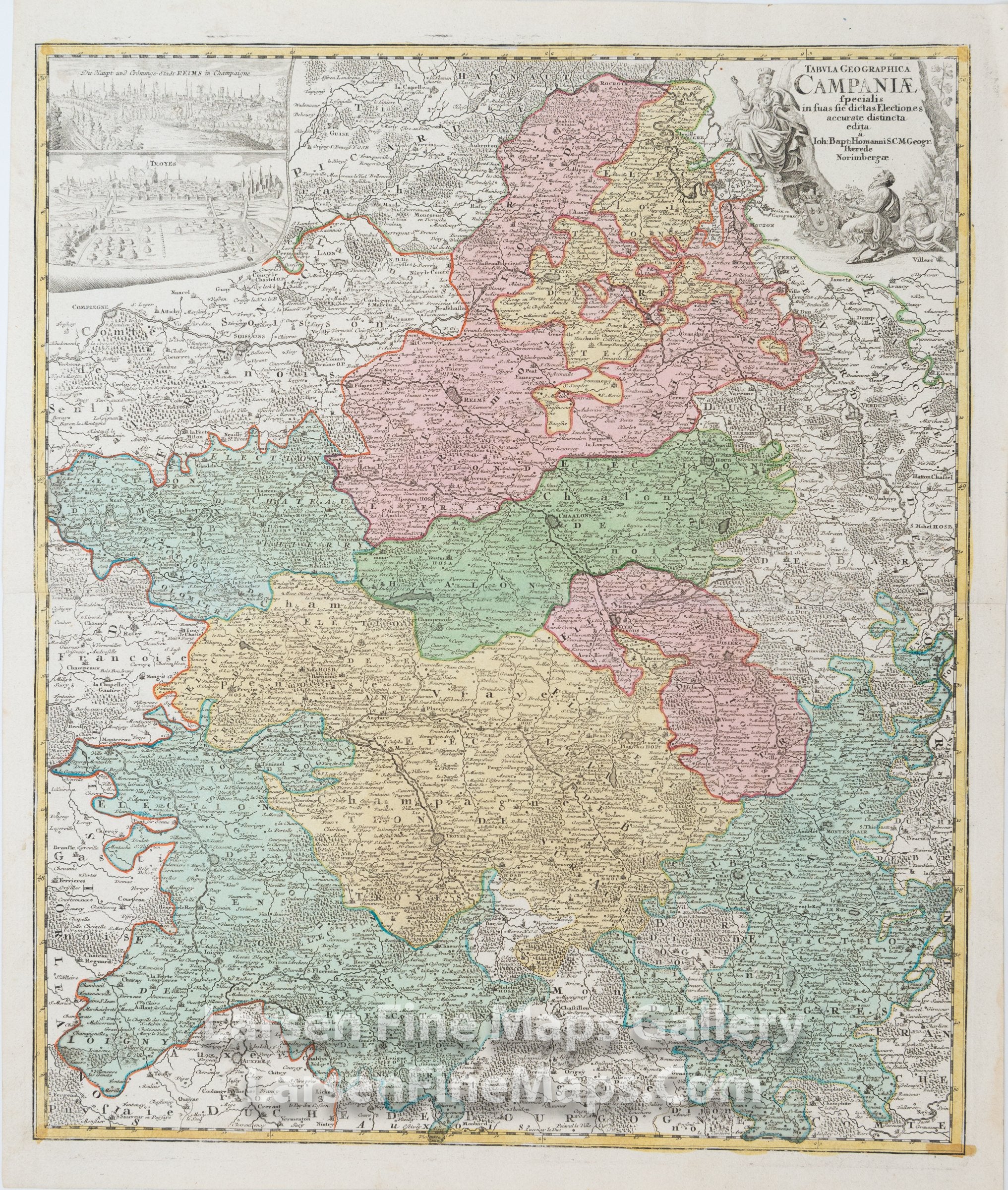 Tabula Geographica Campaniae specialis in suas sic dictas Electiones accurate distincta edita, Homann, Johann Baptist