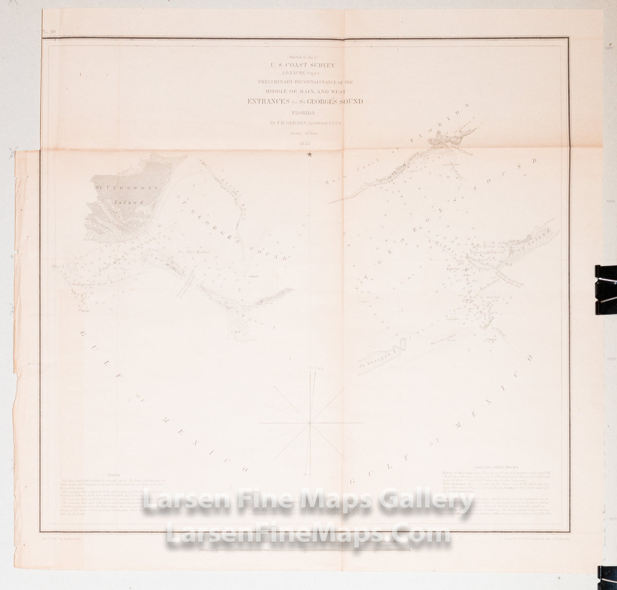 Preliminary Reconnaissance of the Middle or Main, and West Entrances to St. George's Sound Florida U.S. Coast Survey