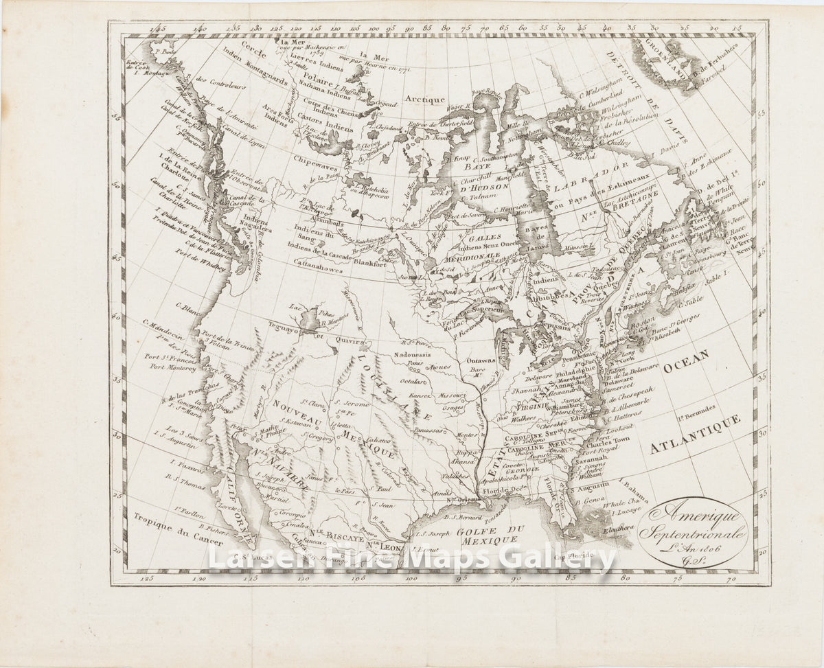 Amerique Septentrionale L'An 1806 G. S.