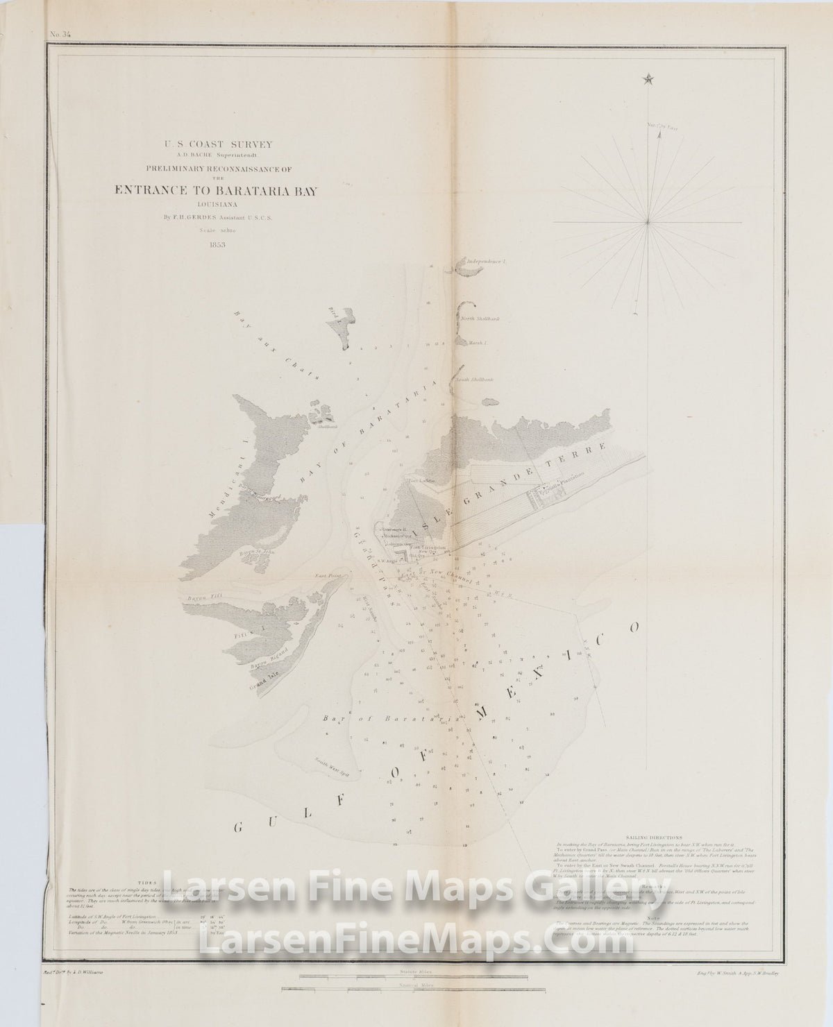 Preliminary Reconnaissance of the Entrance to Barataria Bay Louisiana U.S. Coast Survey