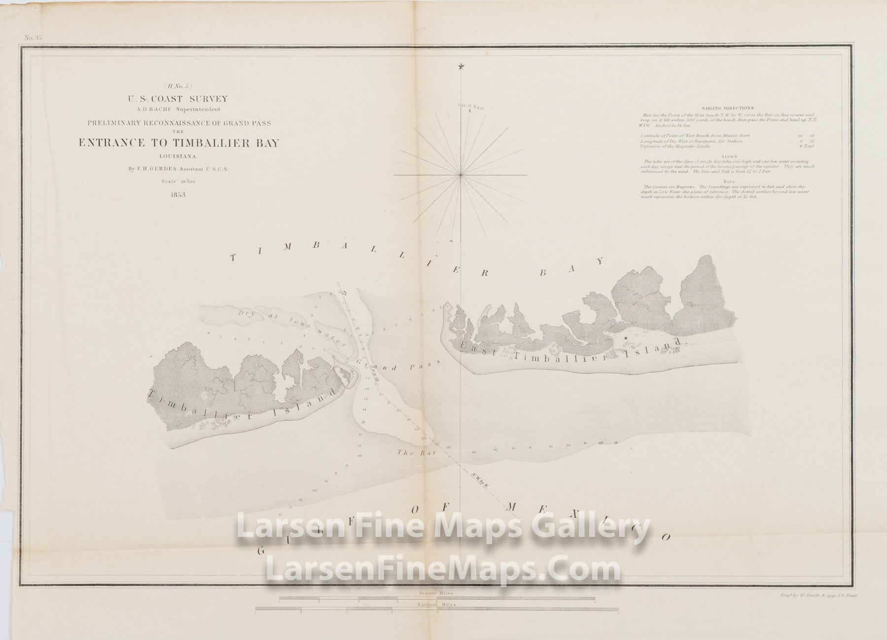 Preliminary Reconnaissance of Grand Pass the Entrance to Timballier Bay Louisiana U.S. Coast Survey