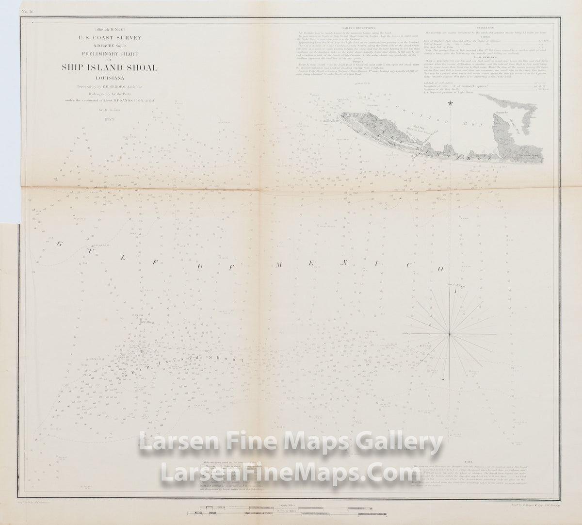 Preliminary Chart of Ship Island Shoal Louisiana U.S. Coast Survey