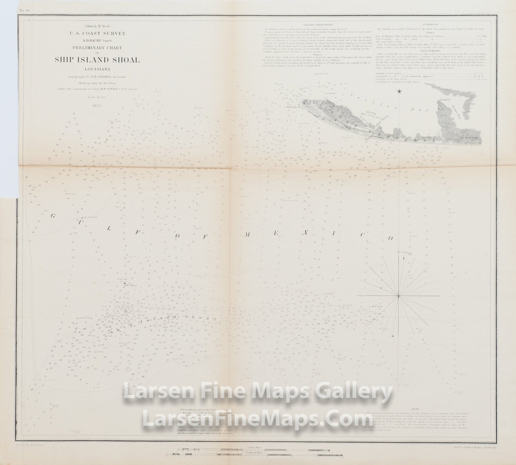 Preliminary Chart of Ship Island Shoal Louisiana U.S. Coast Survey