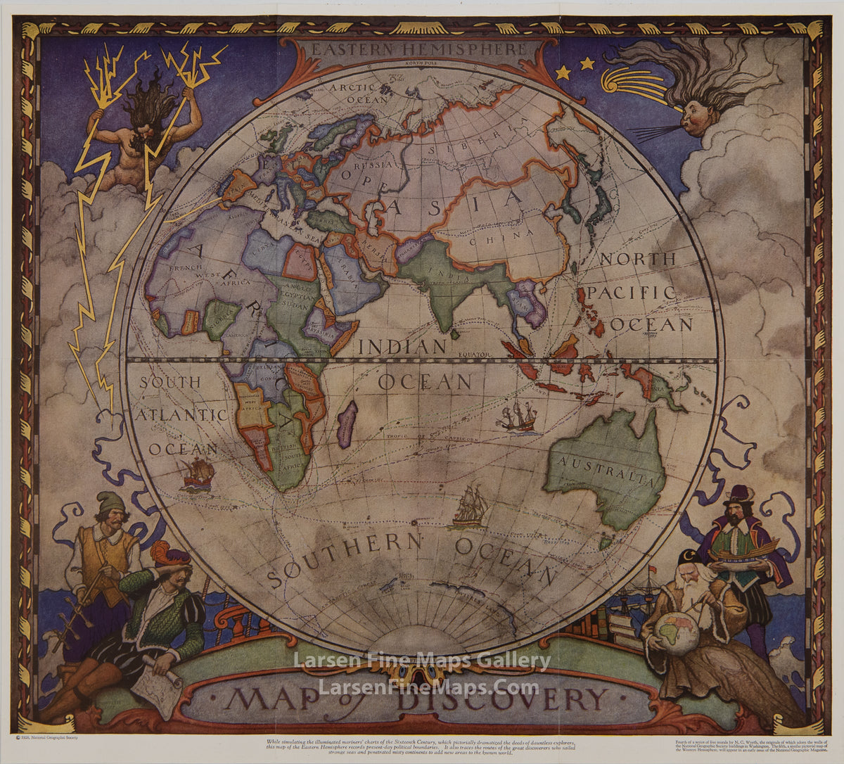 Eastern Hemisphere Map of Discovery